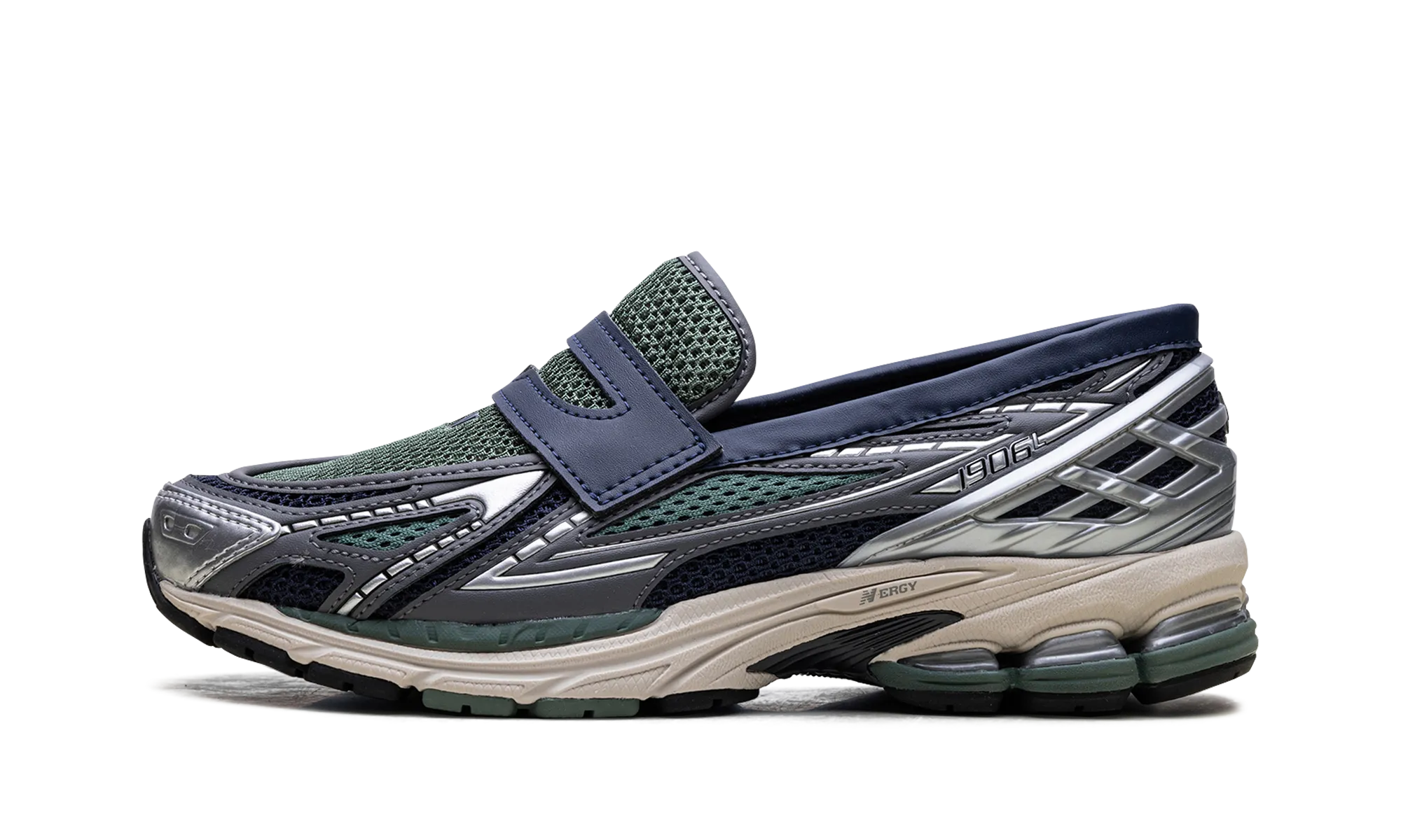 1906L "Silver Metallic Dark Juniper" high - traction sole athlete in training