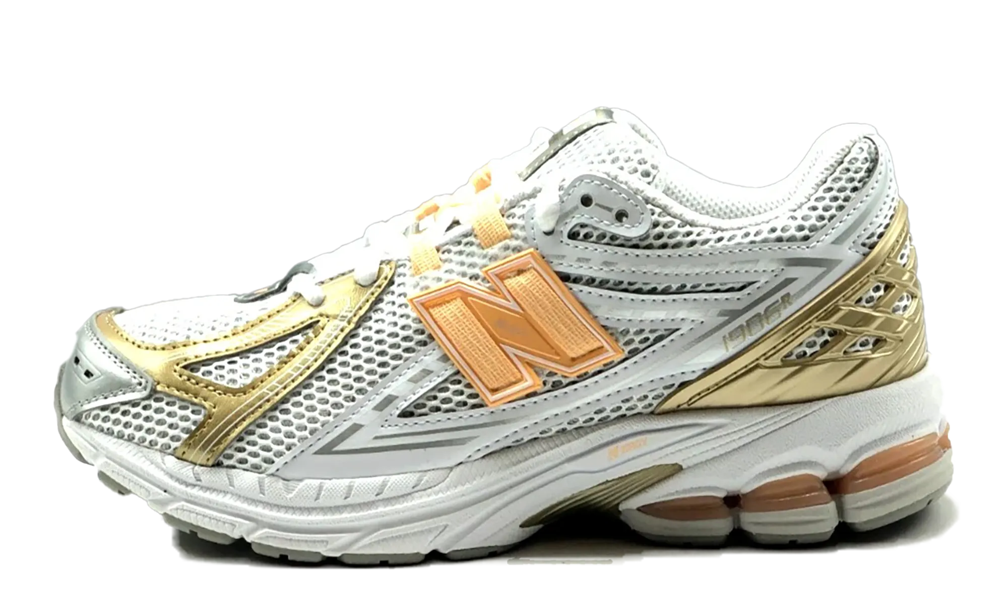 running in a arch bridge area shoes padded insoles 1906R GS "Silver Metallic Peach Bloom"