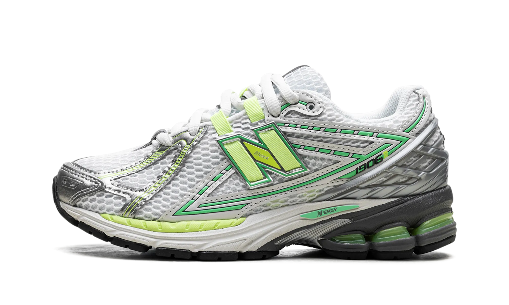 indoor activity running on a wooden track shoes 1906R "Neon Pack - Green - ASOS Exclusive"