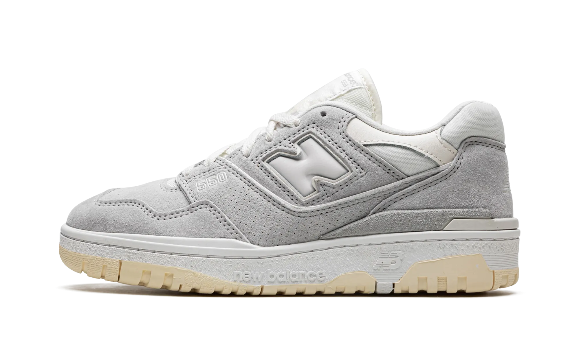 machine - washable insole shoes Shock - absorbing midsole 550 "Grey Suede"