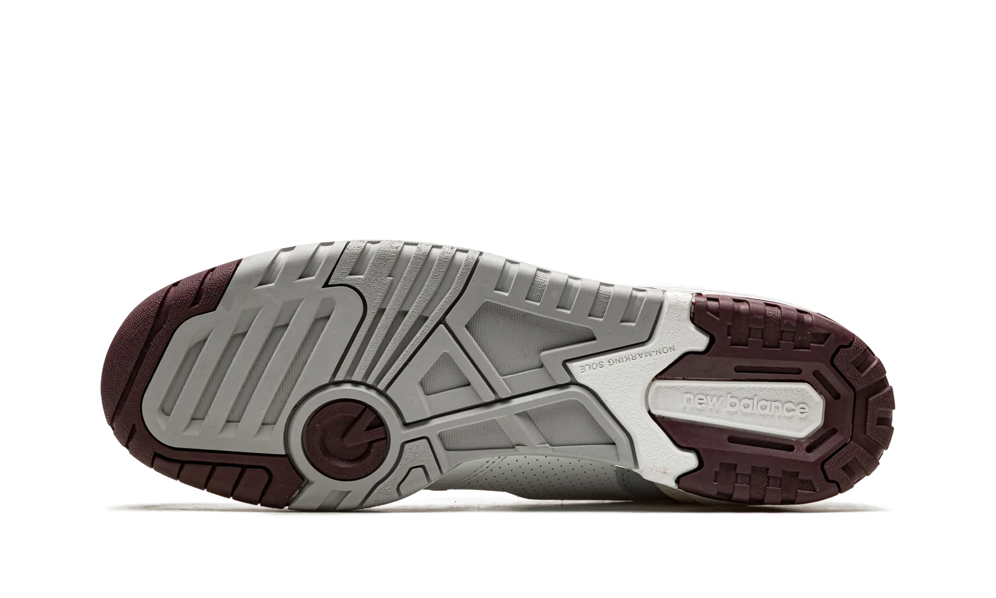 550 "White / Indigo / Burgundy" Comfort Flexibility running in a school yard shoes