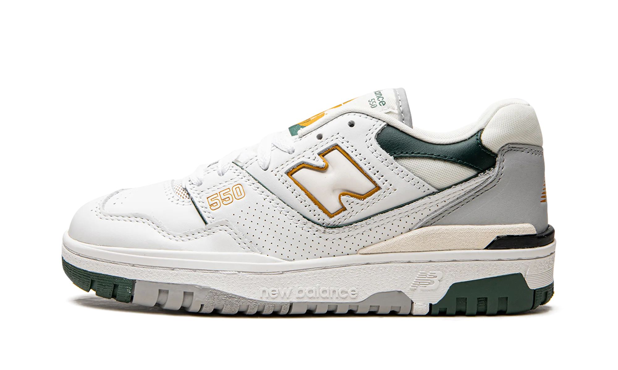 550 "White / Nightwatch Green" Easy on Durable - stitching