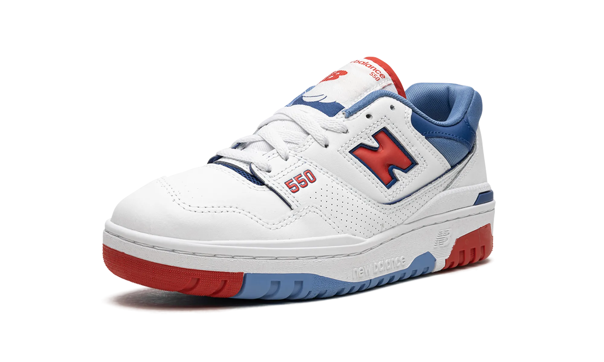 550 "White/Red/Blue" flexible - sole - design shoes running in a track meet shoes