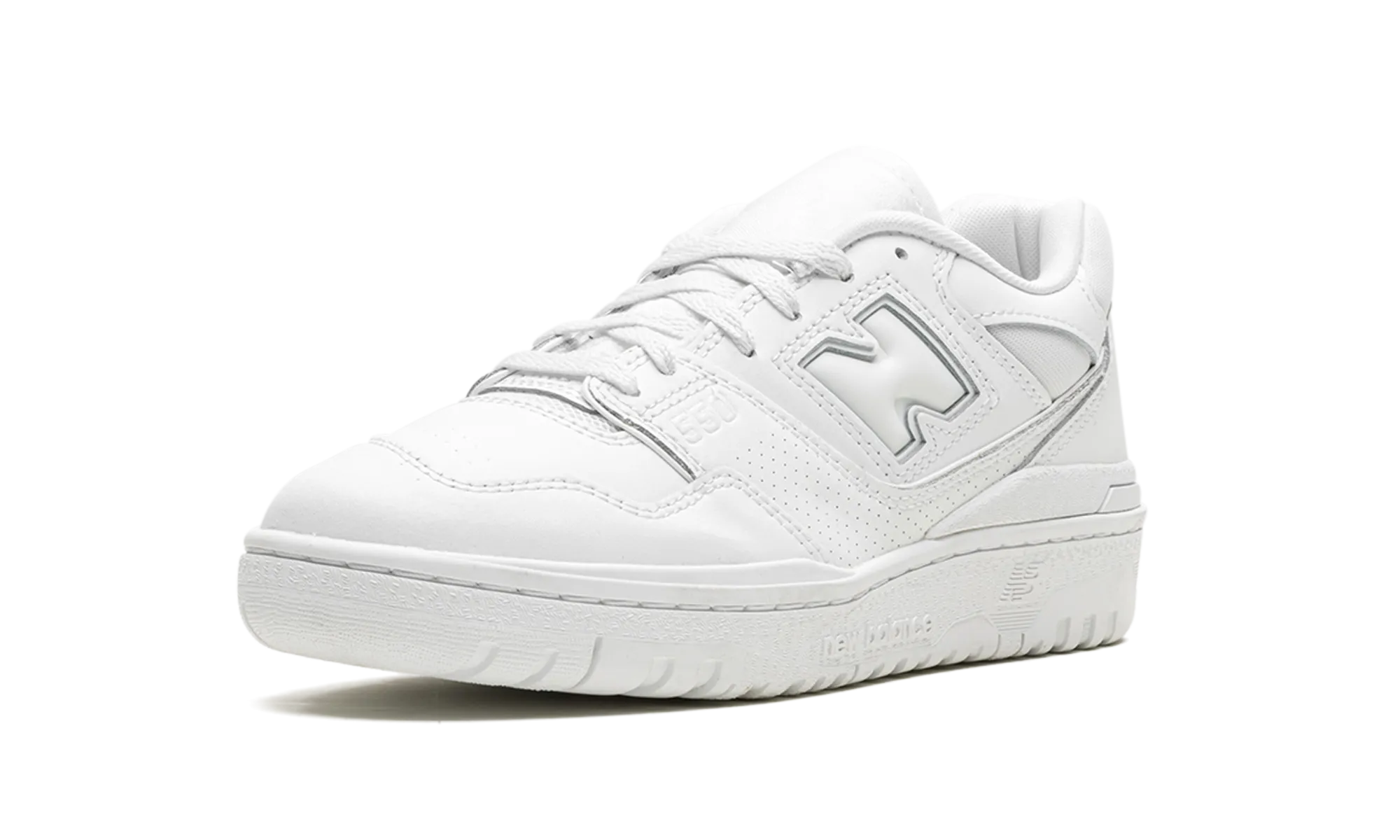 550 WMNS "Triple White" maximalist shoe style