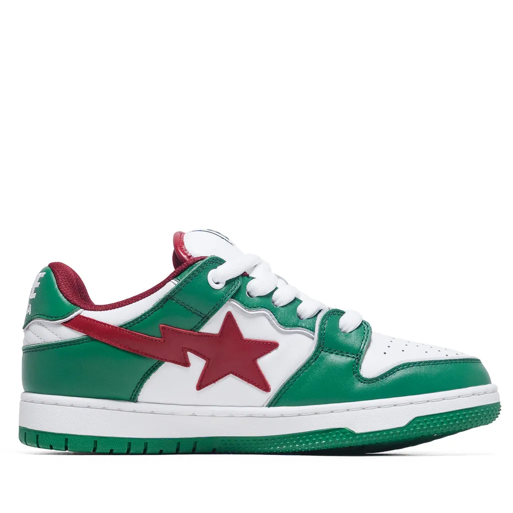 Shock Dissipating Midsole Comfort Fit A Bathing Ape New Bape Sk8 Sta #1 M2 - Green/Red
