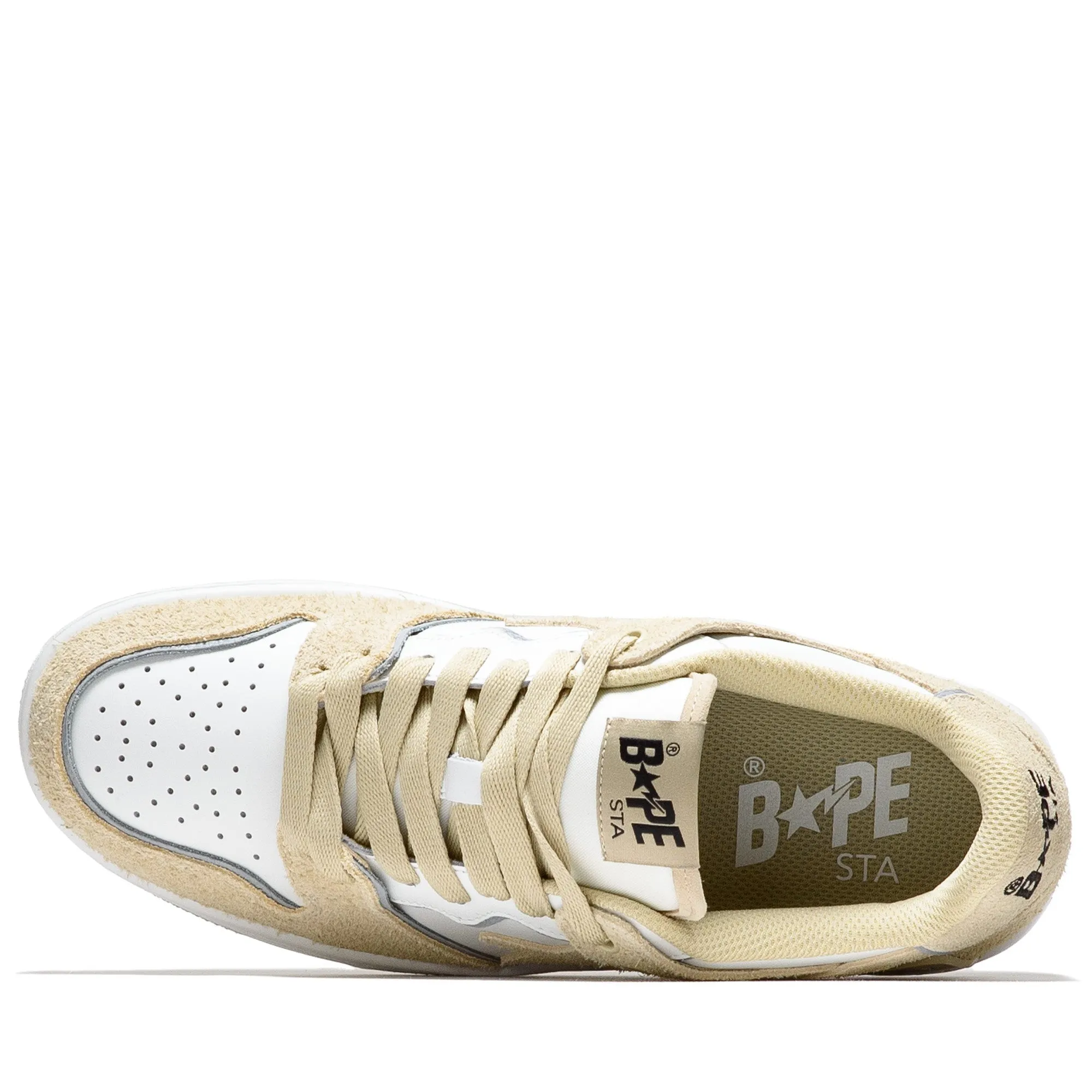 A Bathing Ape Sk8 Sta #3 - Beige Asymmetric Lacing Designs