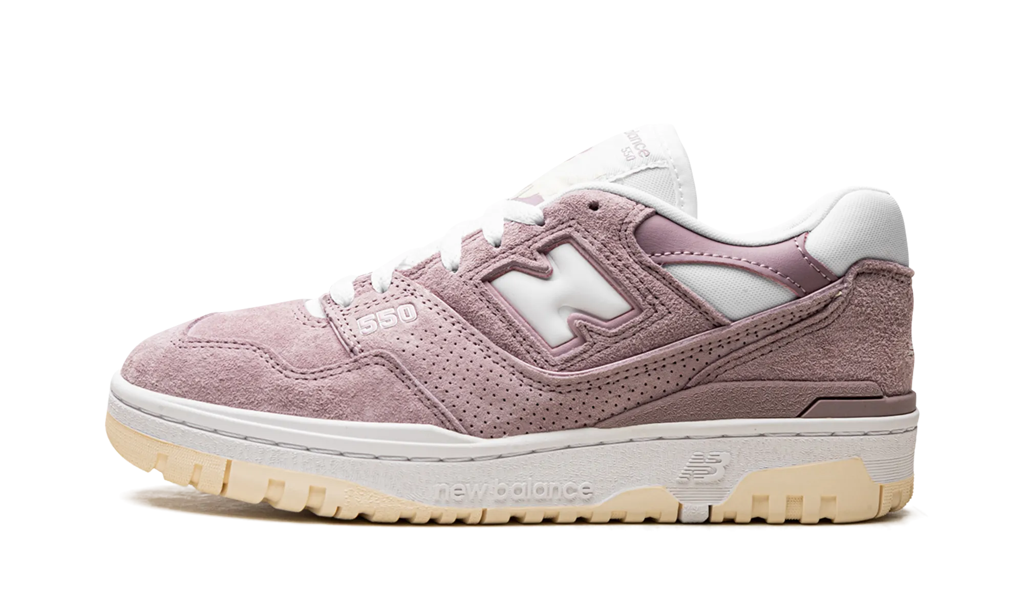550 WMNS "Lilac Chalk" Outdoor Flexibility running in a neighborhood