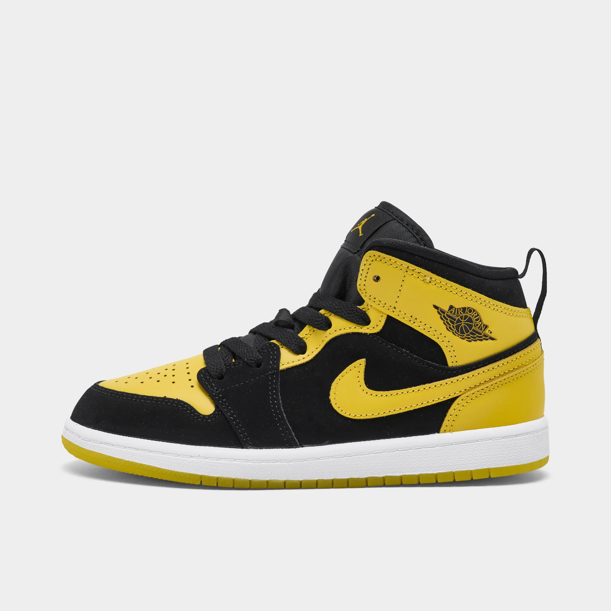 Jordan 1 Mid PS Black / Varsity Maize - White Walking Formal Mode