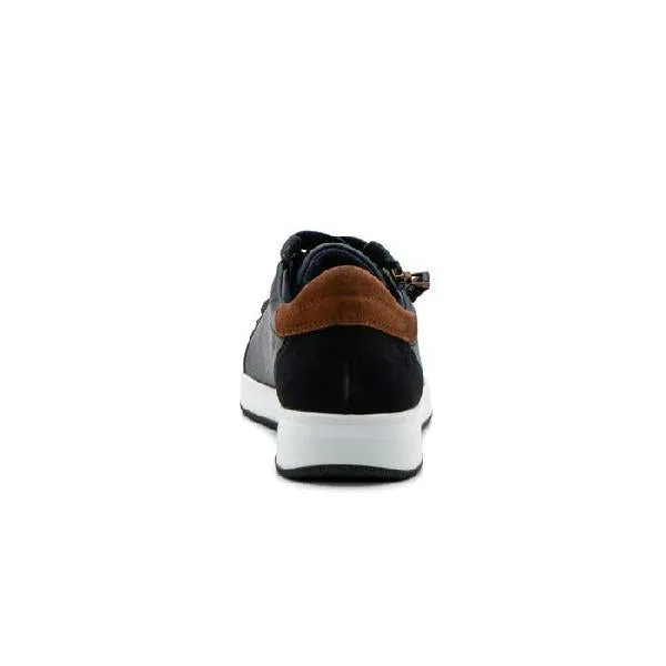 Womens Ara Rei in Navy/Brown PU material