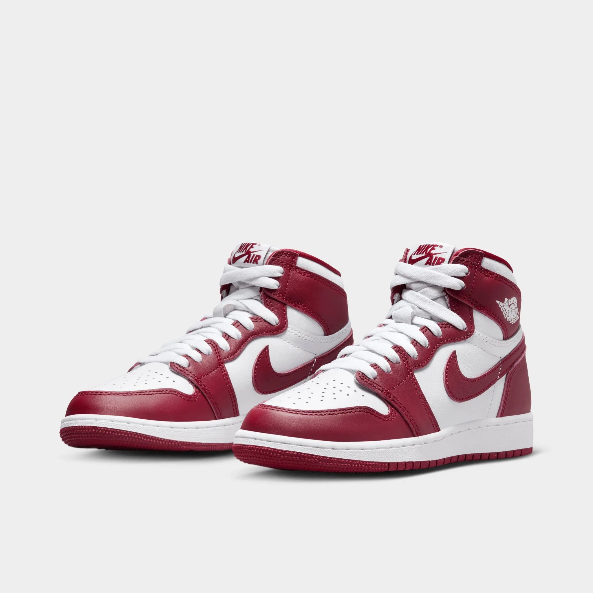 Suede Jordan 1 Retro High OG GS White / Team Red