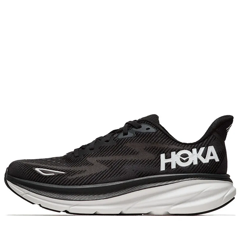 Hoka Clifton 9 - Black/White Aramid Fiber Reinforcement