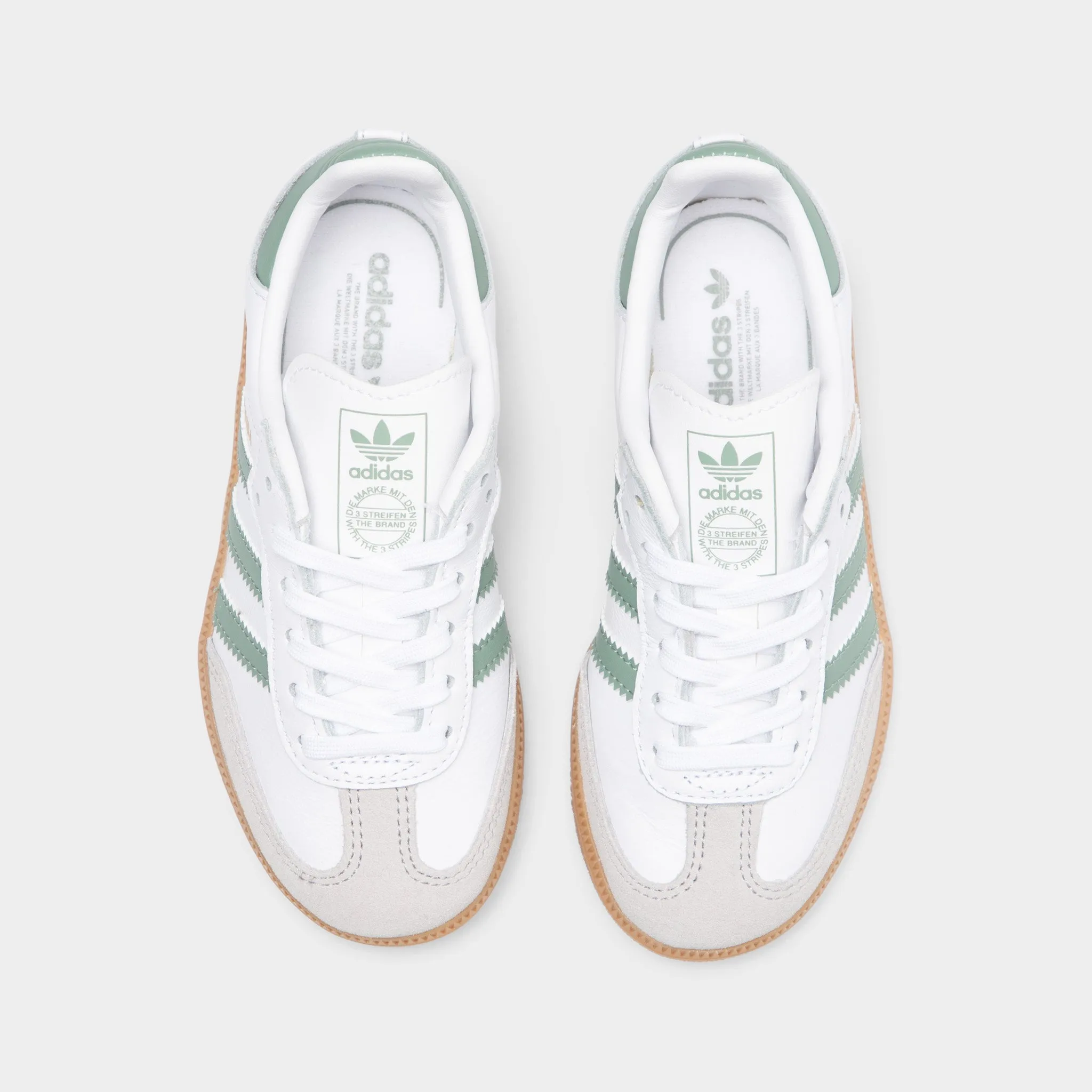 Old School adidas Children's Samba OG Footwear White / Silver Green - Gum