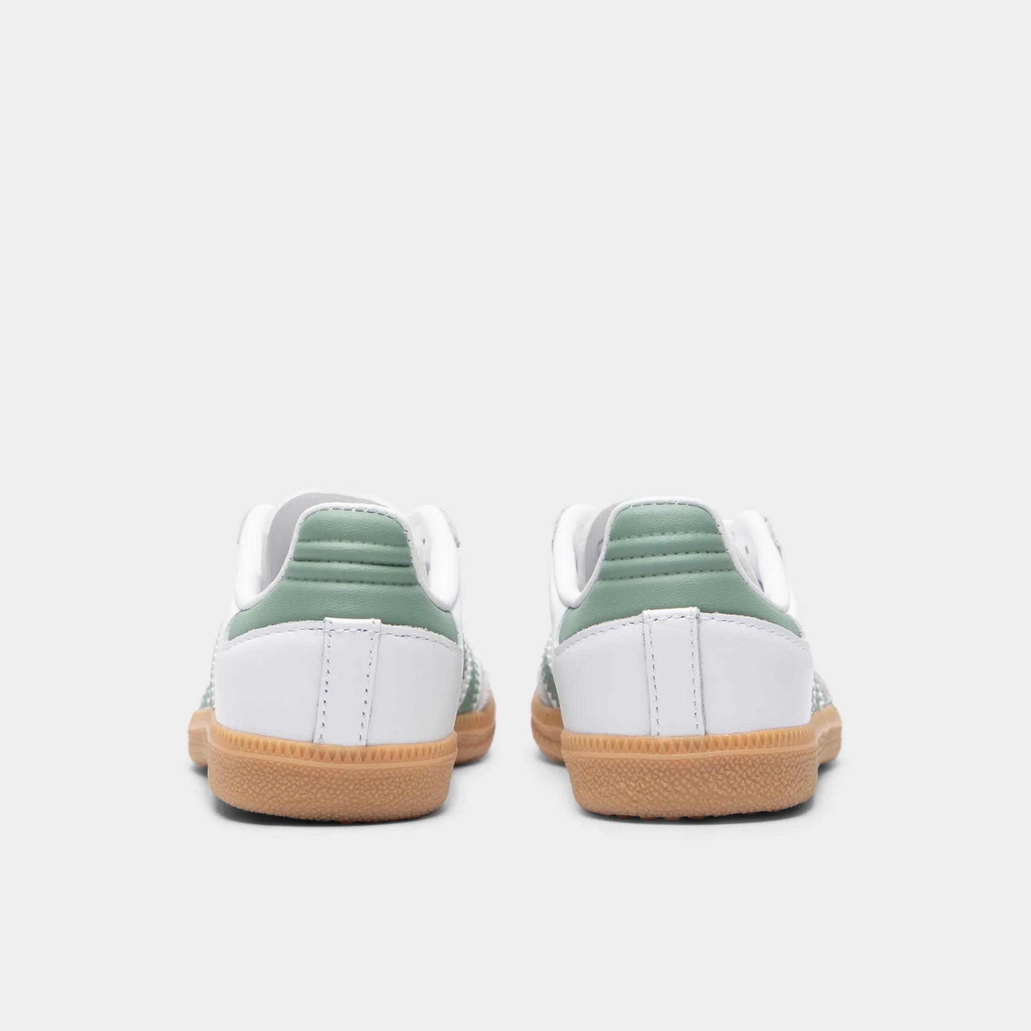 adidas Children's Samba OG Footwear White / Silver Green - Gum Shell Walk
