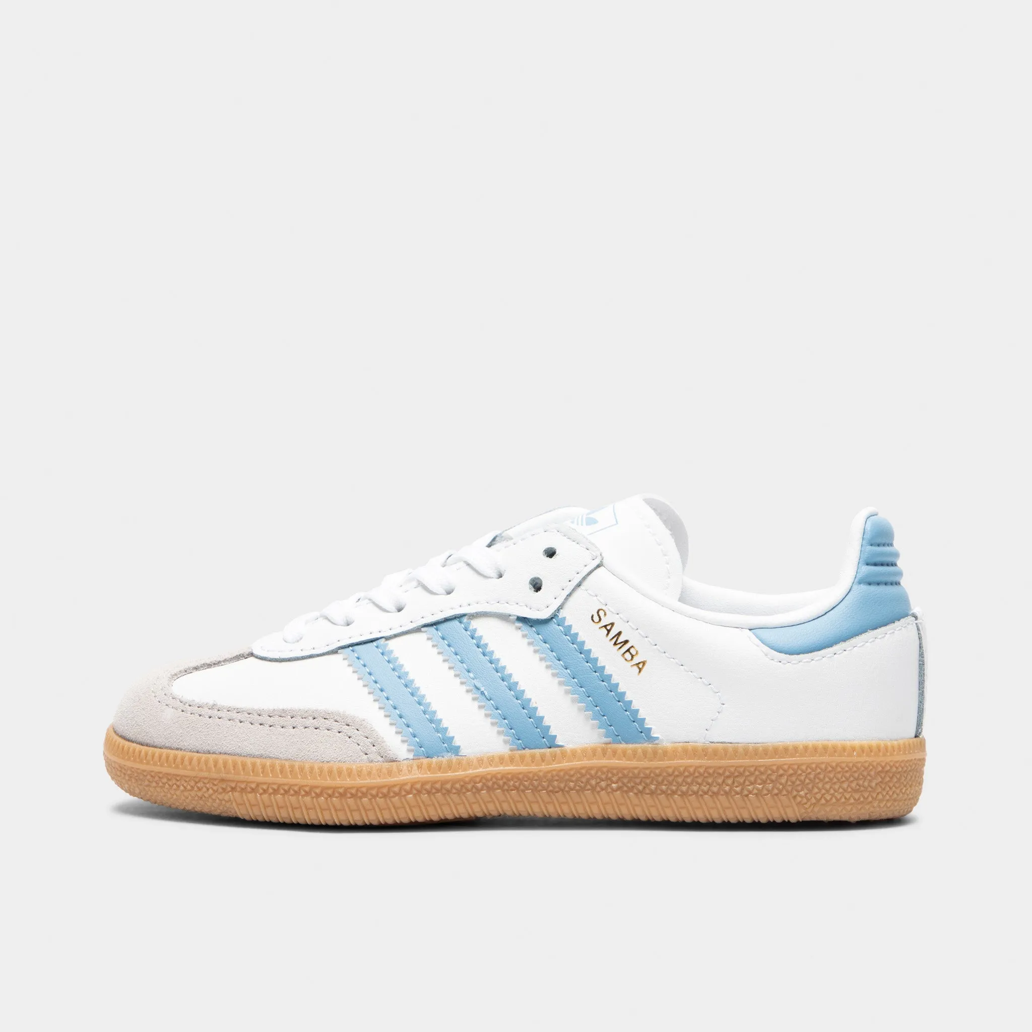 Foot Vent Market Stroll adidas Children's Samba OG White / Ash Blue - Gum