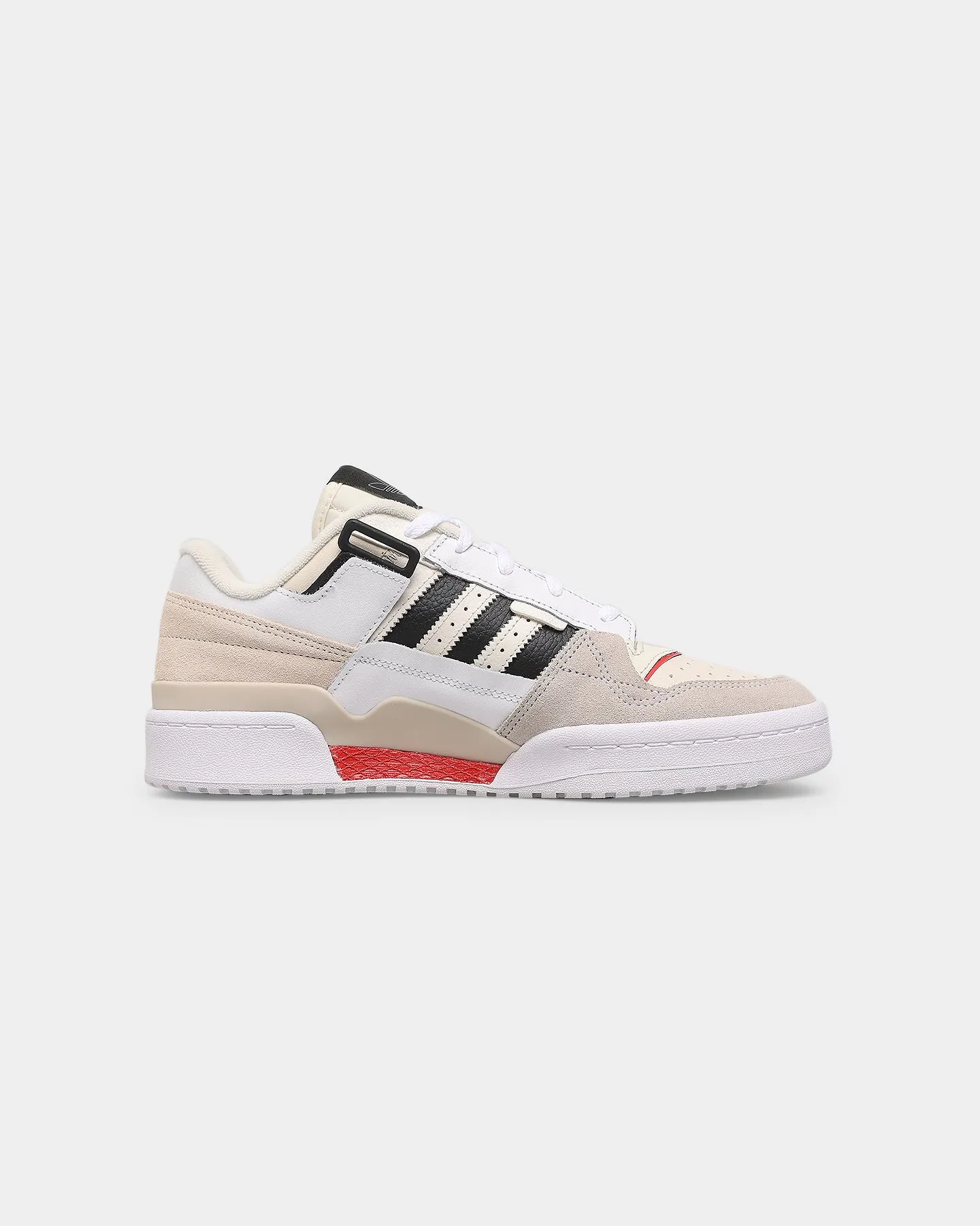 Comfortable Design Durable Fabric Adidas Forum Exhibit Low White/Black/Red