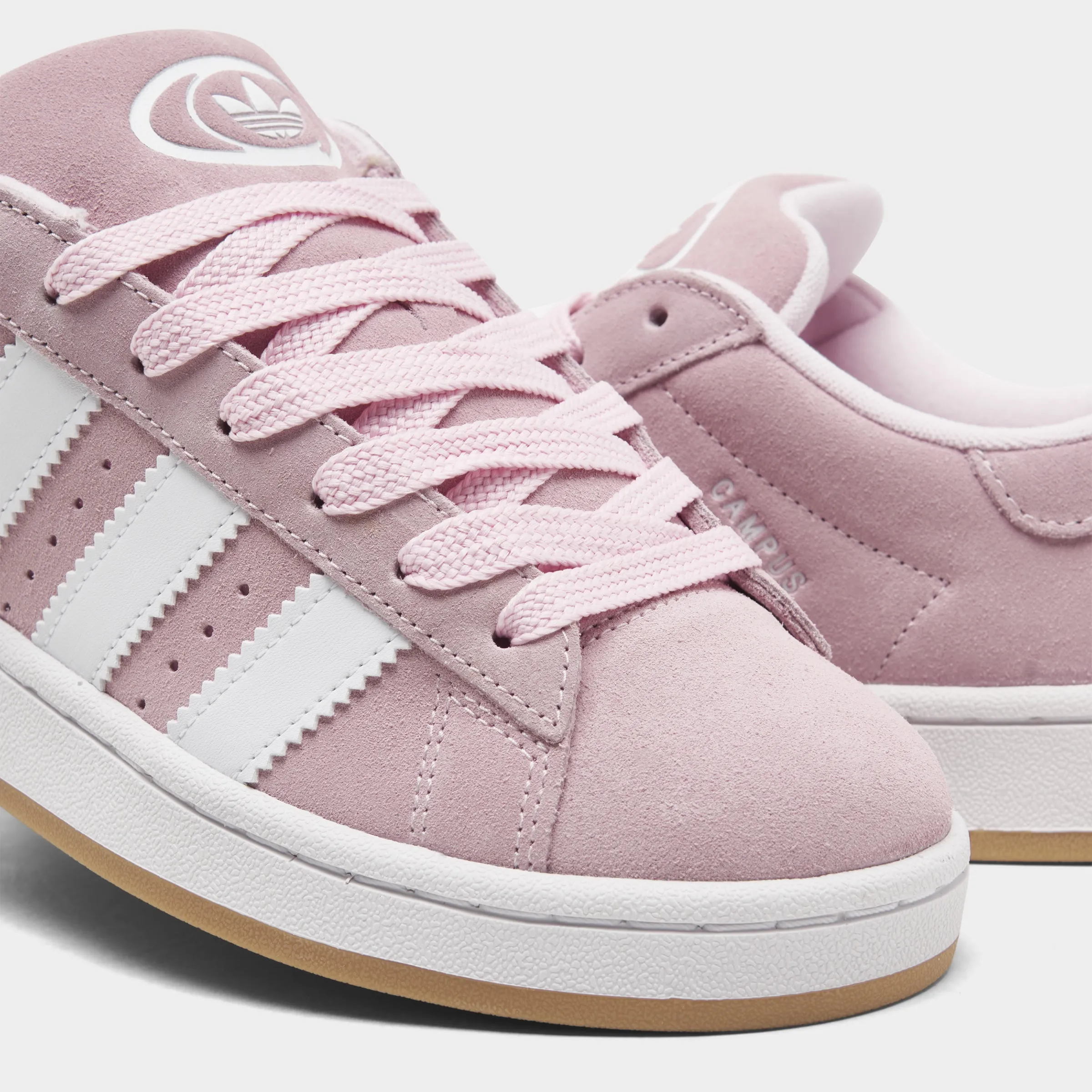 Gloss Finish Trail Strong adidas Juniors' Campus 00s Clear Pink / White - Gum