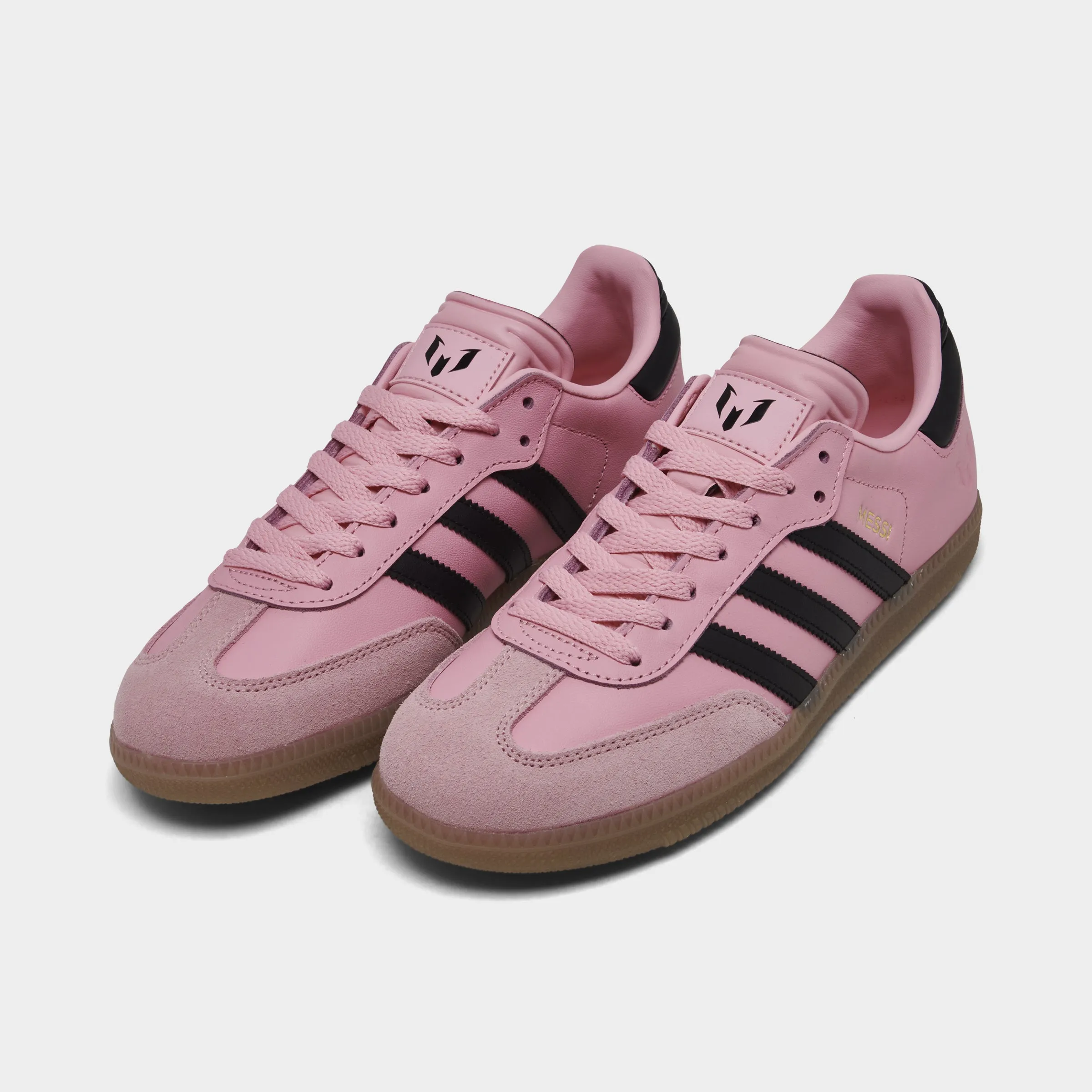 adidas Juniors' Samba Messi Light Pink / Core Black - Gum Anti scratch Fit Anywhere