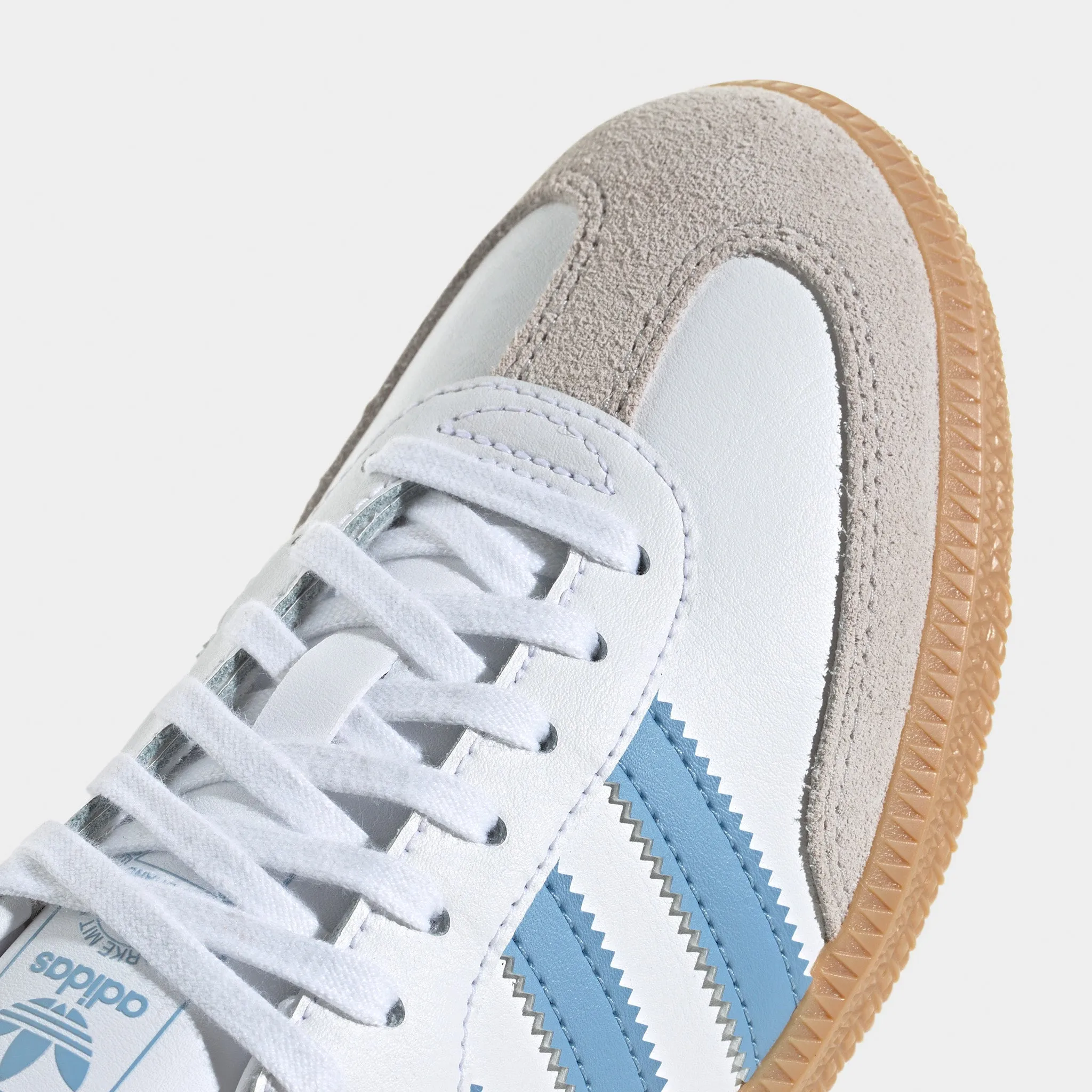 adidas Juniors' Samba OG White / Ash Blue - Gum Pure Flex TPR Sole