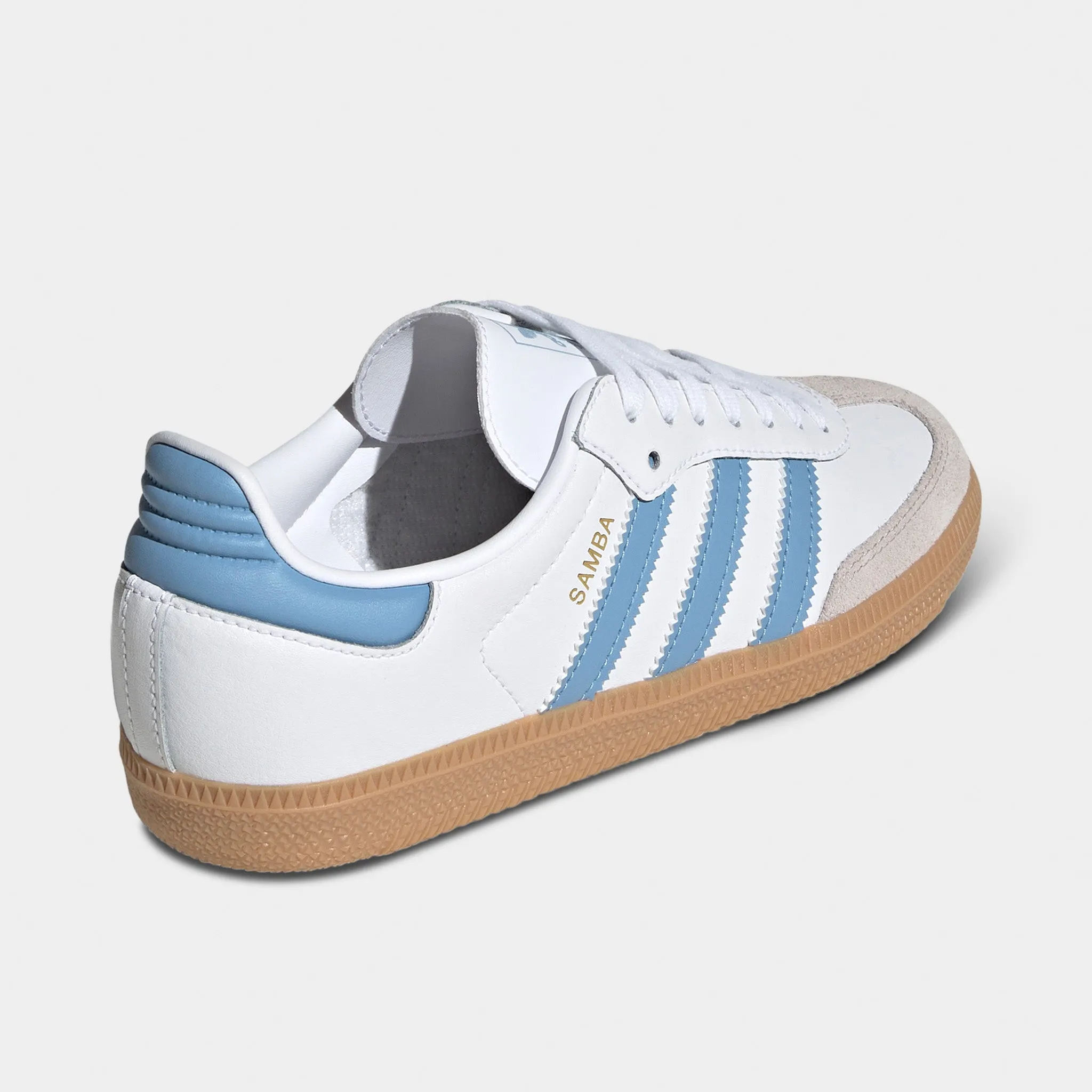 adidas Juniors' Samba OG White / Ash Blue - Gum Free Movement