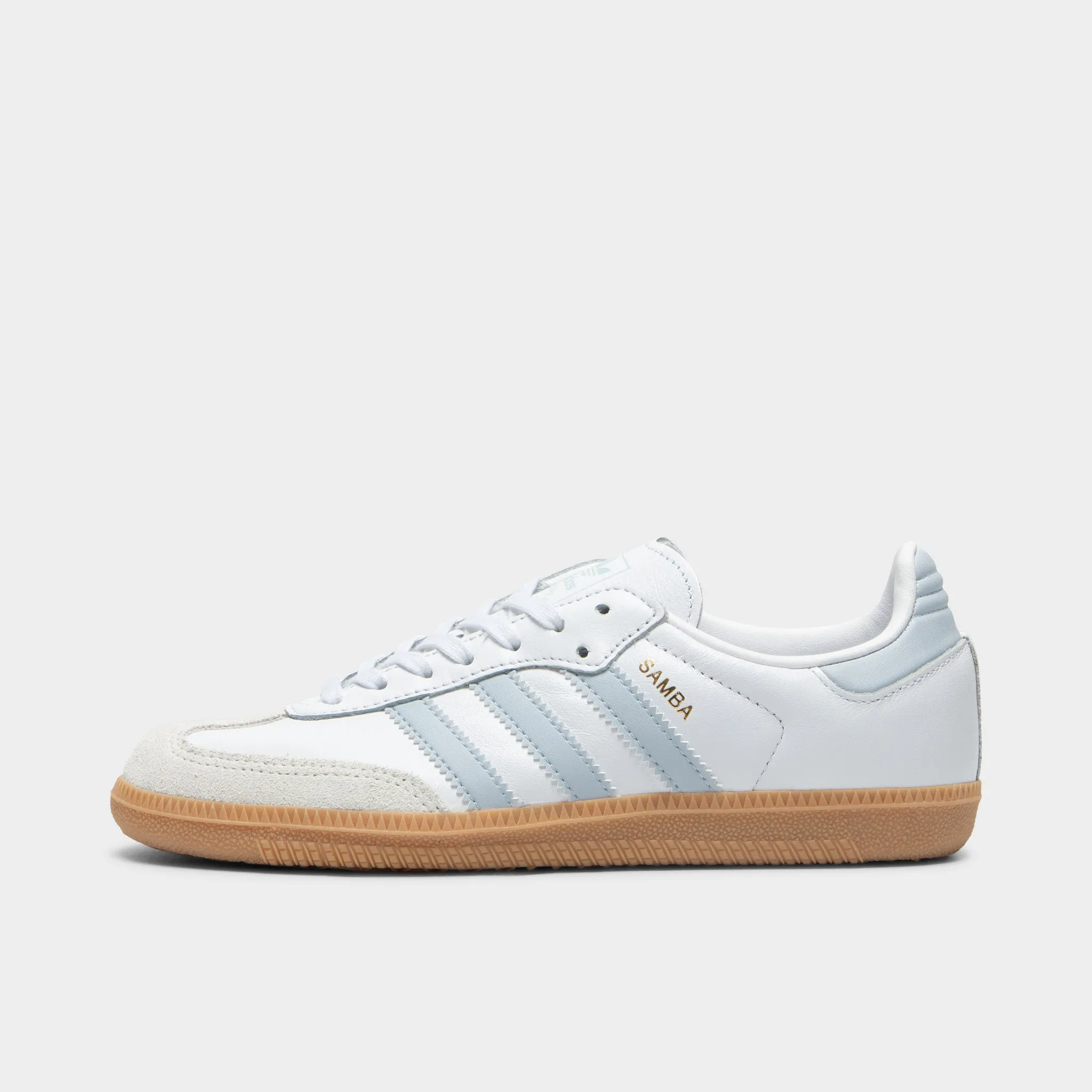 adidas Juniors' Samba OG White / Halo Blue - Gum River Cross Lace Tie