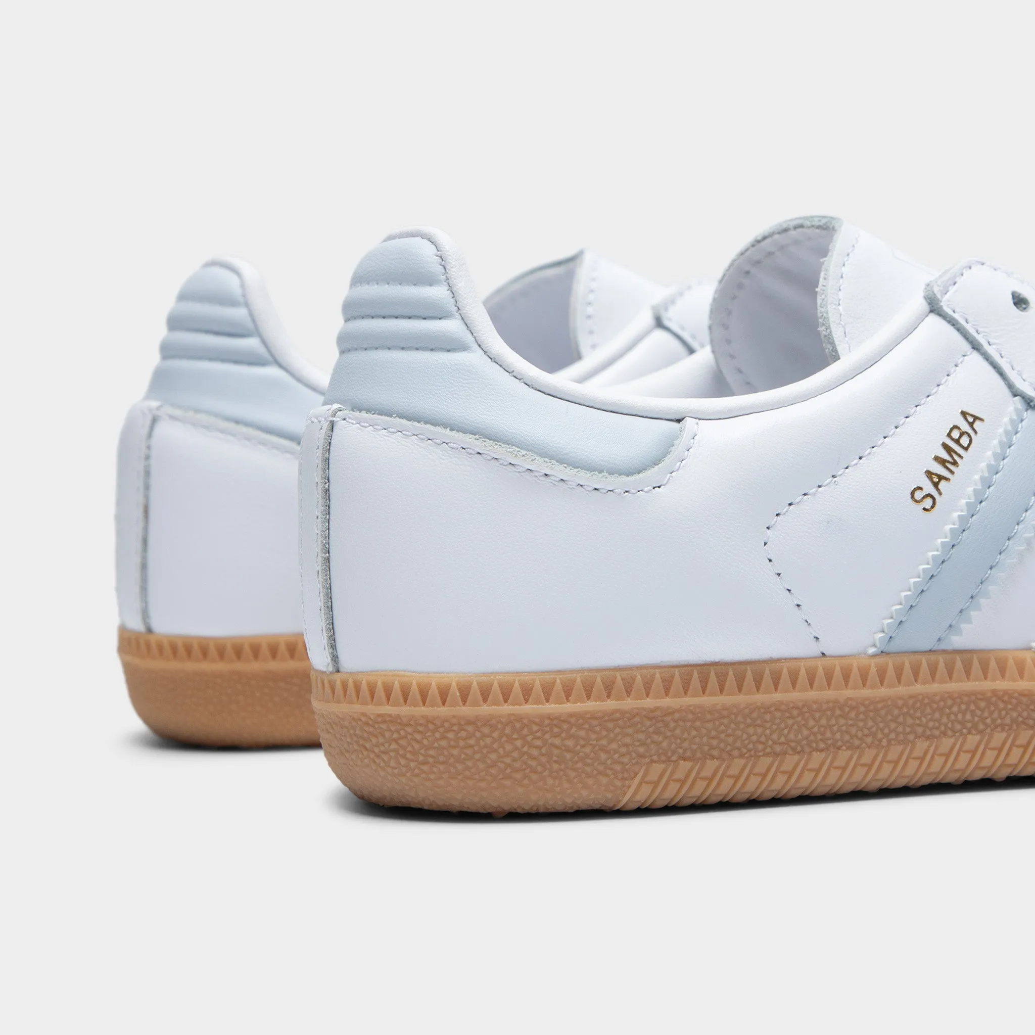 adidas Juniors' Samba OG White / Halo Blue - Gum Synthetic Upper Sole Soft