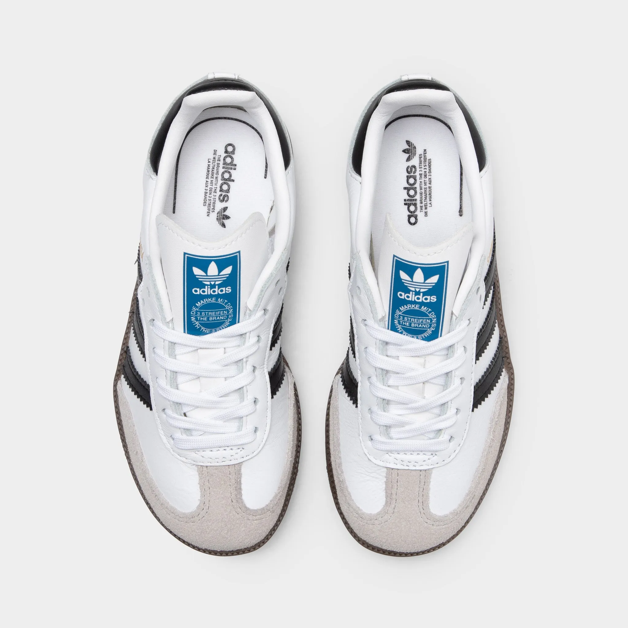 adidas Originals Children's Samba OG Cloud White / Core Black - Gum Cliff Path SyntheticMaterial
