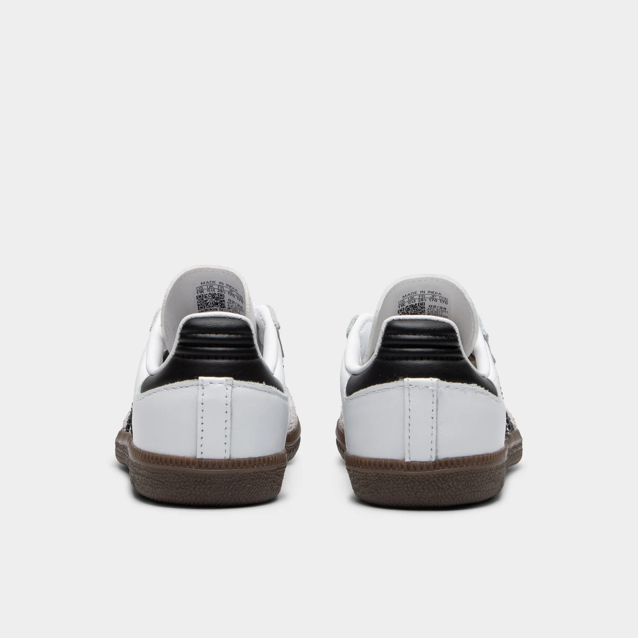 adidas Originals Children's Samba OG Cloud White / Core Black - Gum Supportive structure
