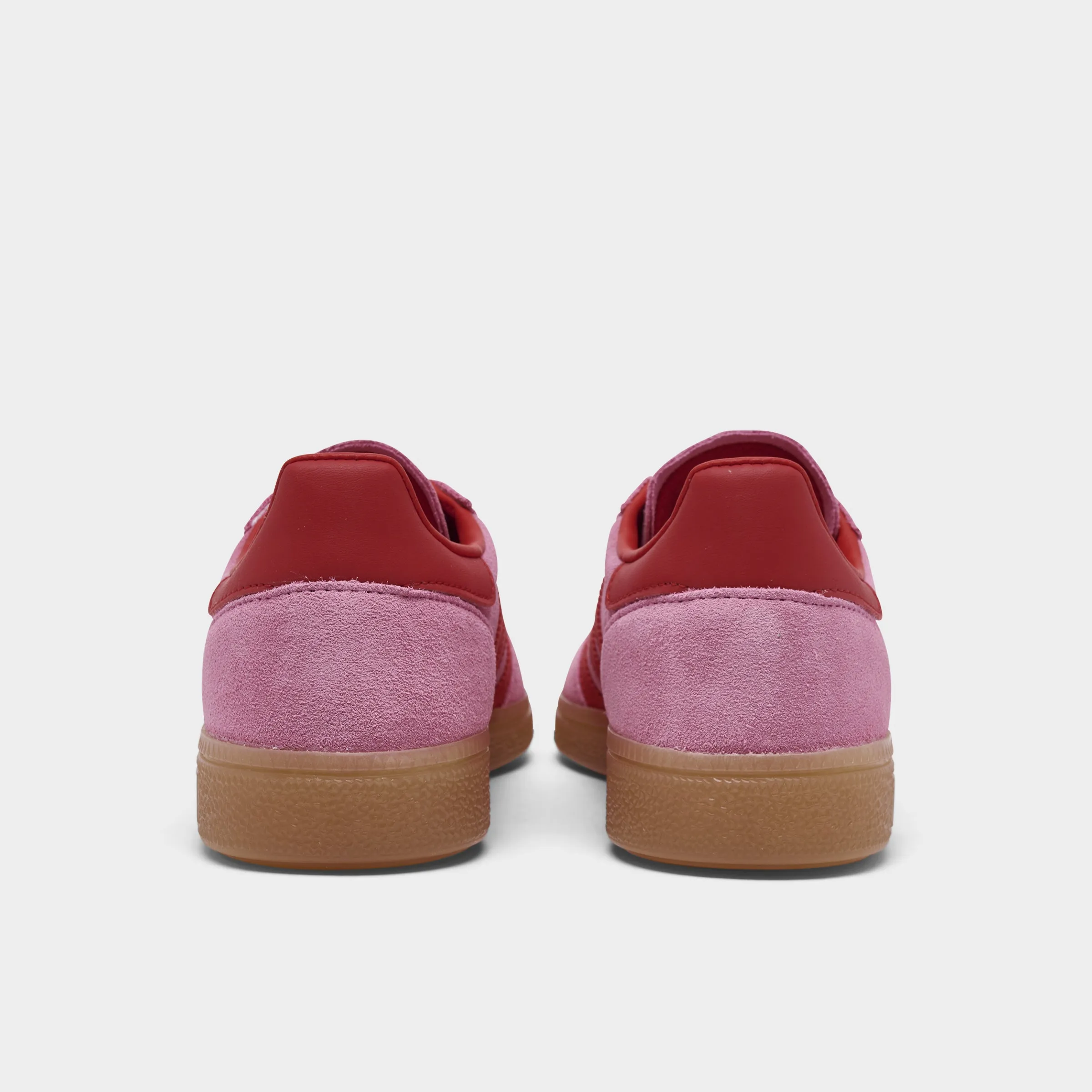 adidas Originals Women's Handball Spezial Semi Pink Glow / Better Scarlet - Gum Breathable mesh Reinforced Seams