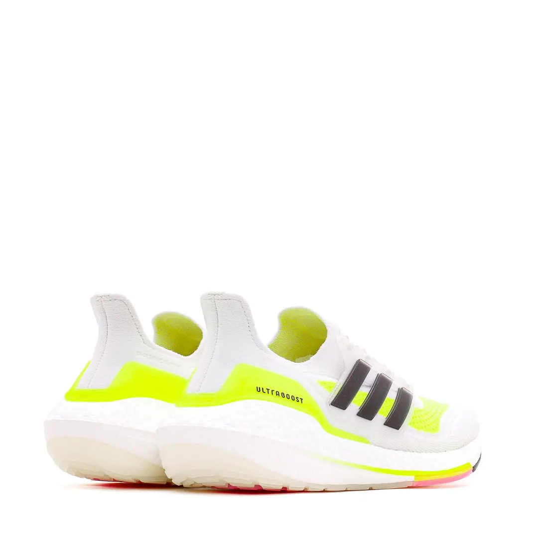 Adidas Running Women Ultraboost 21 White Black Yellow FY0401 chunky - design shoes for jogging