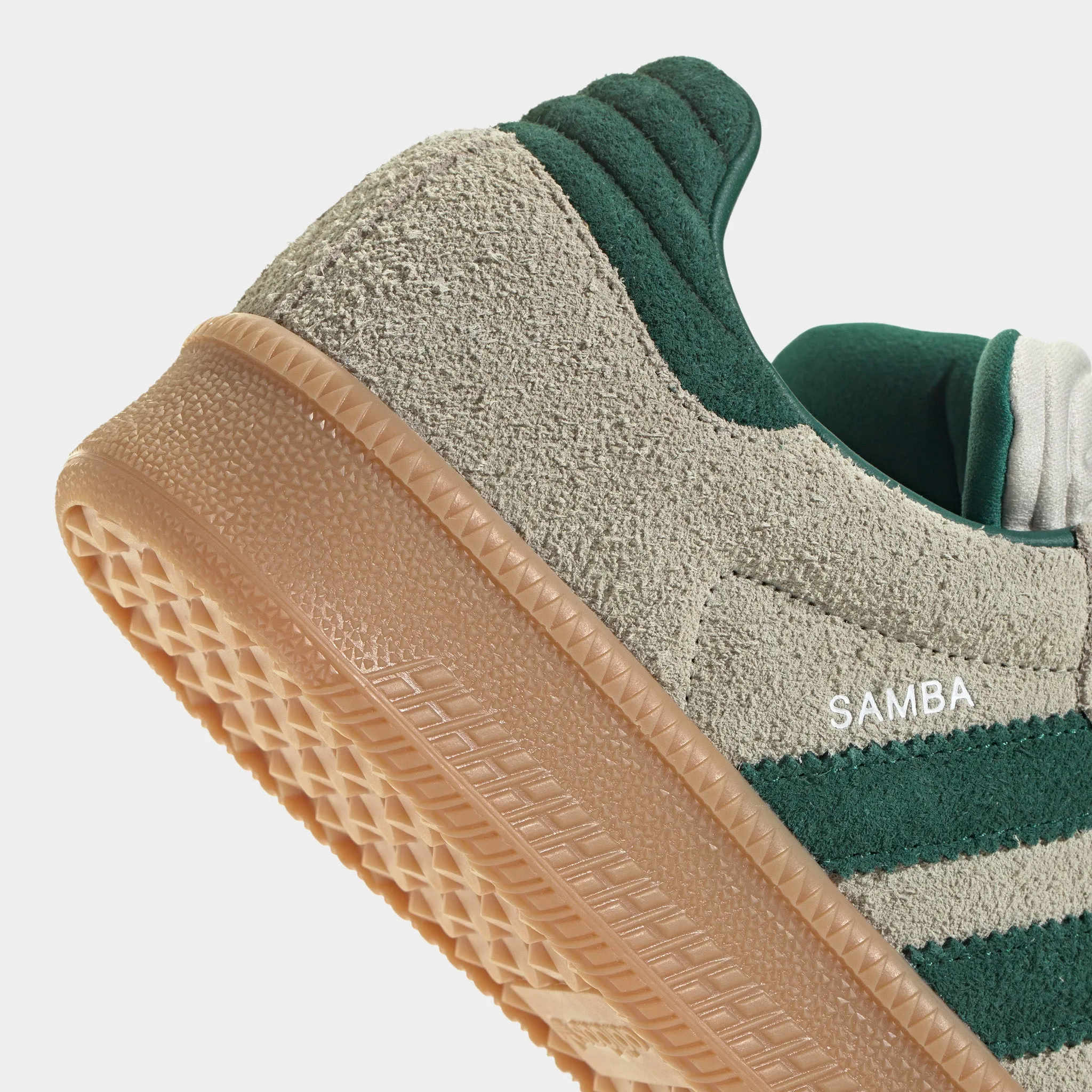 adidas Samba XLG Putty Grey / Collegiate Green - Gum Comfortable Feeling