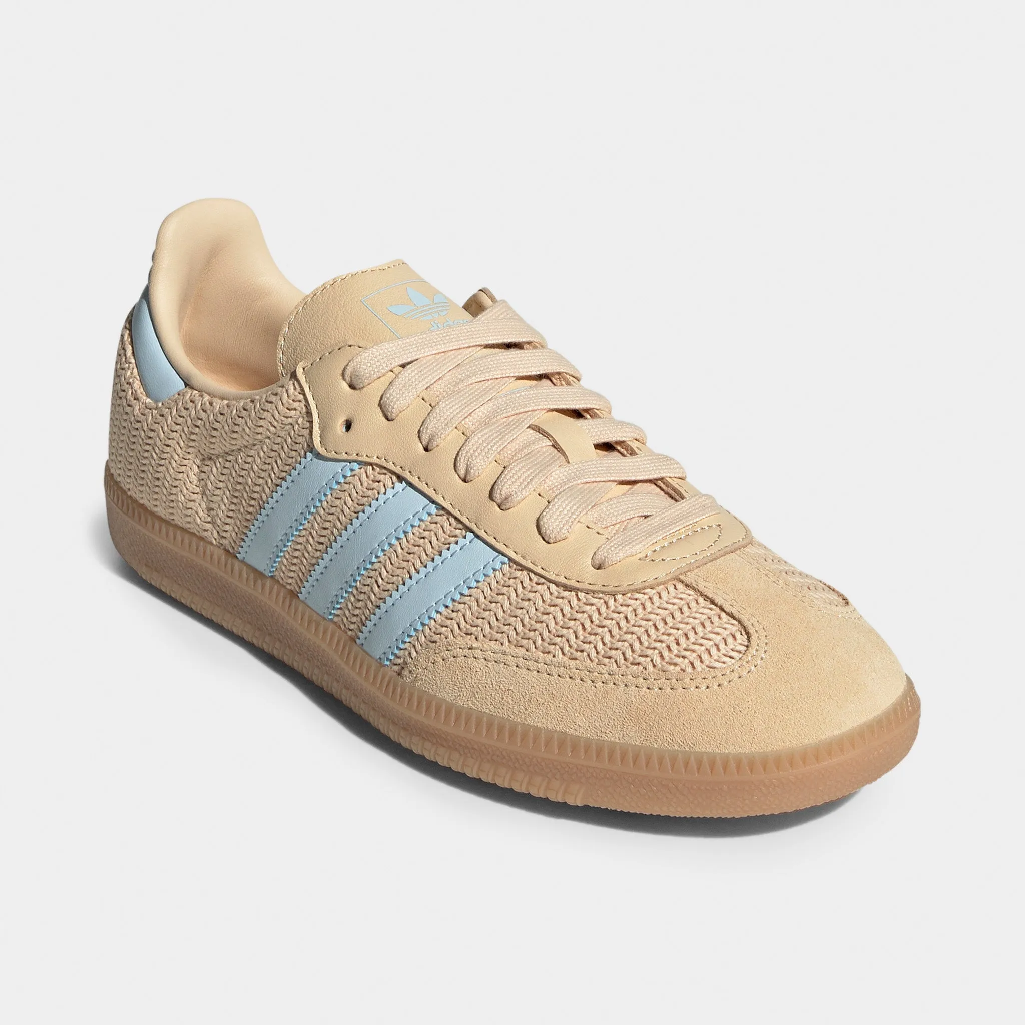 adidas Women's Samba OG Sand Strata - Sky Tint material Corner Style