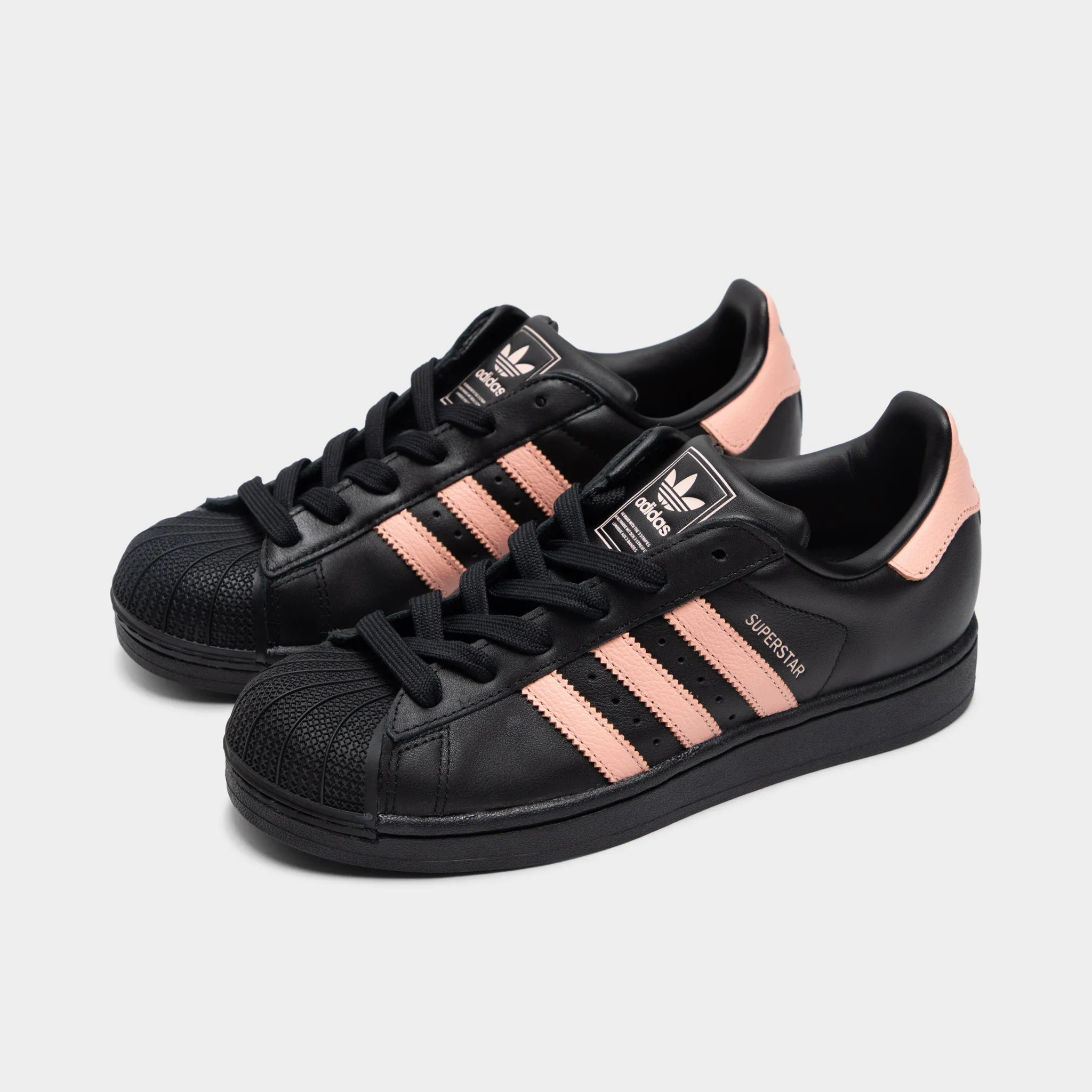 Wide toe box adidas Women's Superstar II Core Black / Glow Pink