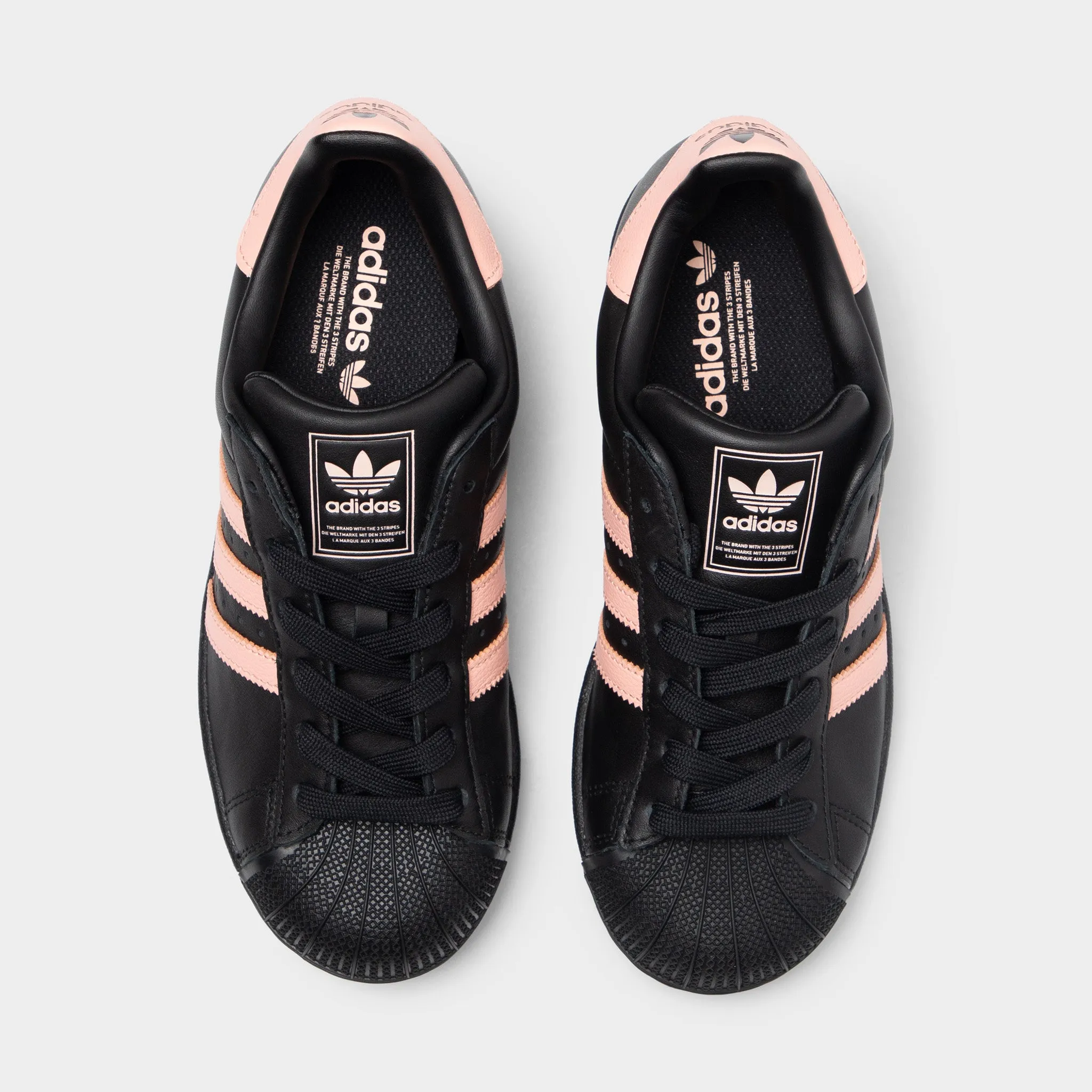 adidas Women's Superstar II Core Black / Glow Pink Soft Material Island Step