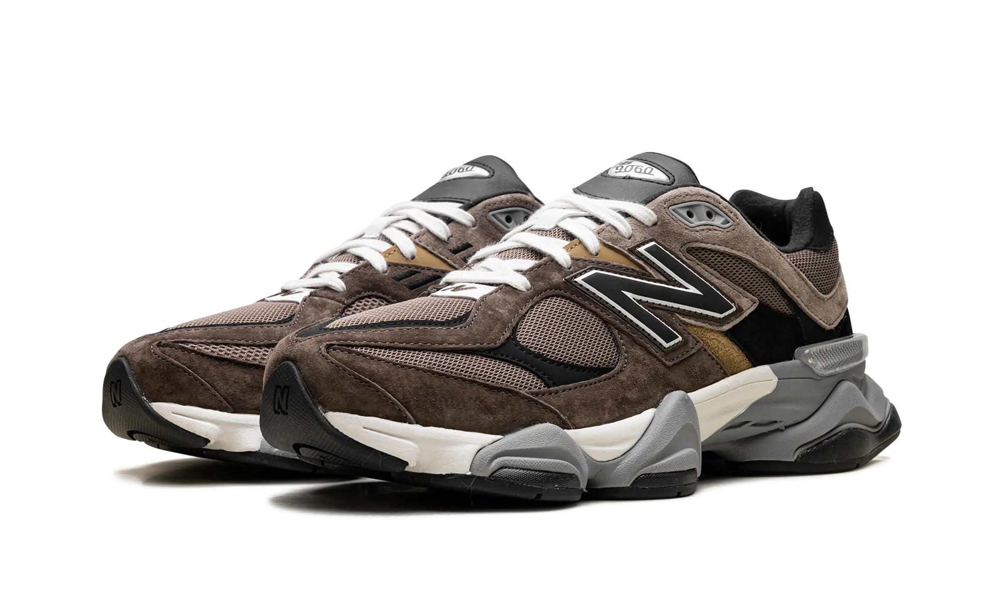 9060 "Dark Mushroom" lace - up running option cushioning - feature shoes