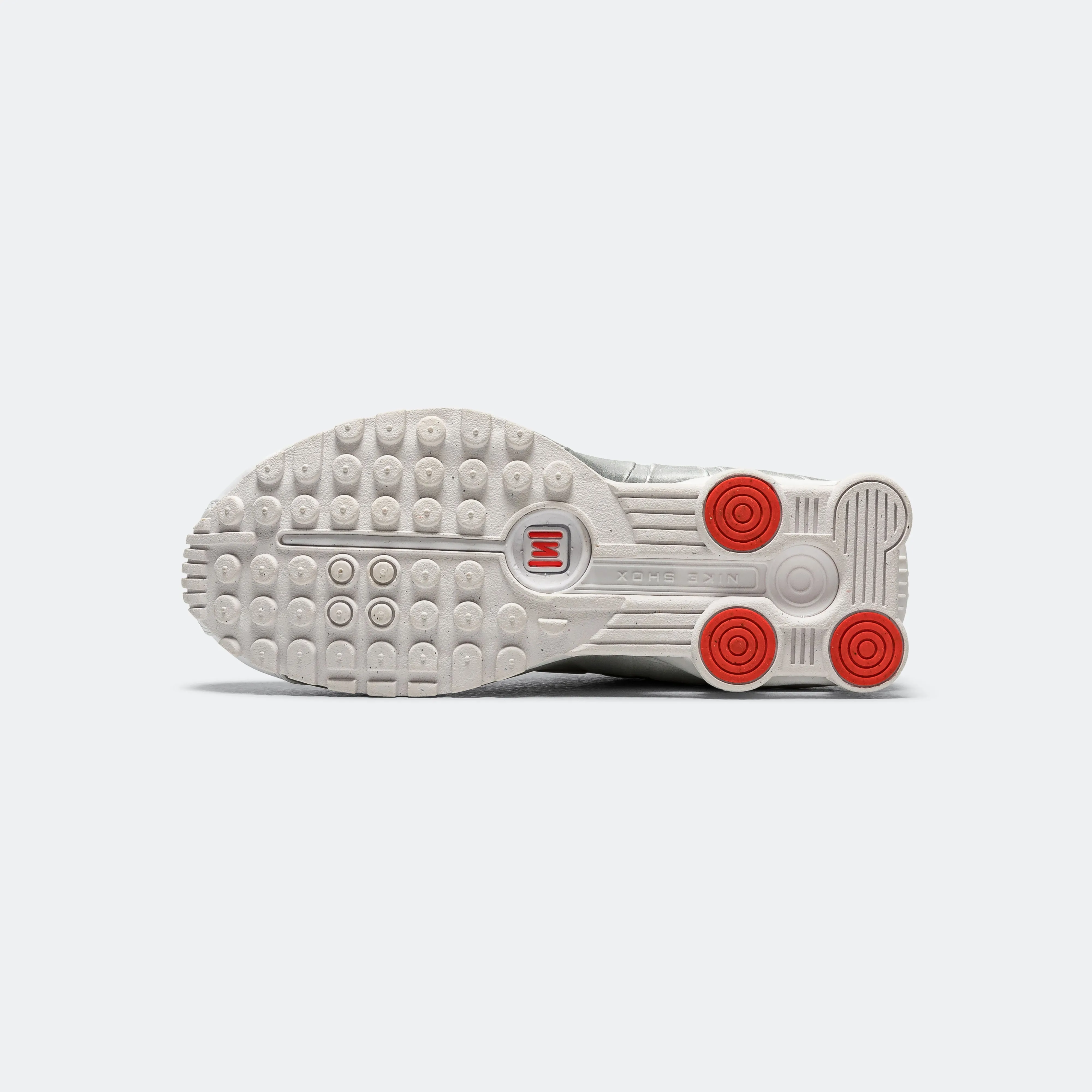 Womens Shox R4 - White/Metallic Silver-Max Orange Style Runner Outing Fit