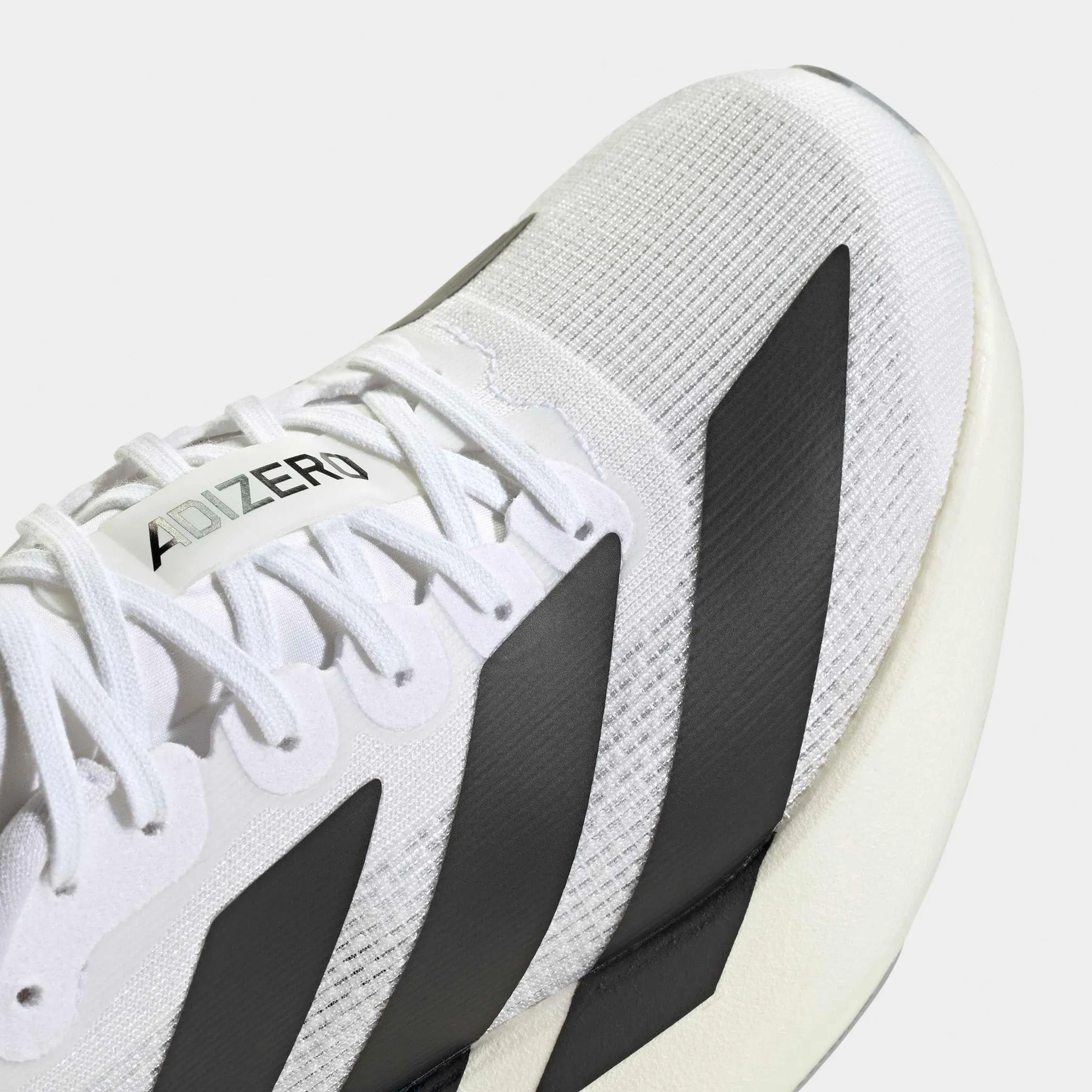 adidas Junior's Adizero Evo SL White / Black - Dash Grey Comfort Tongue
