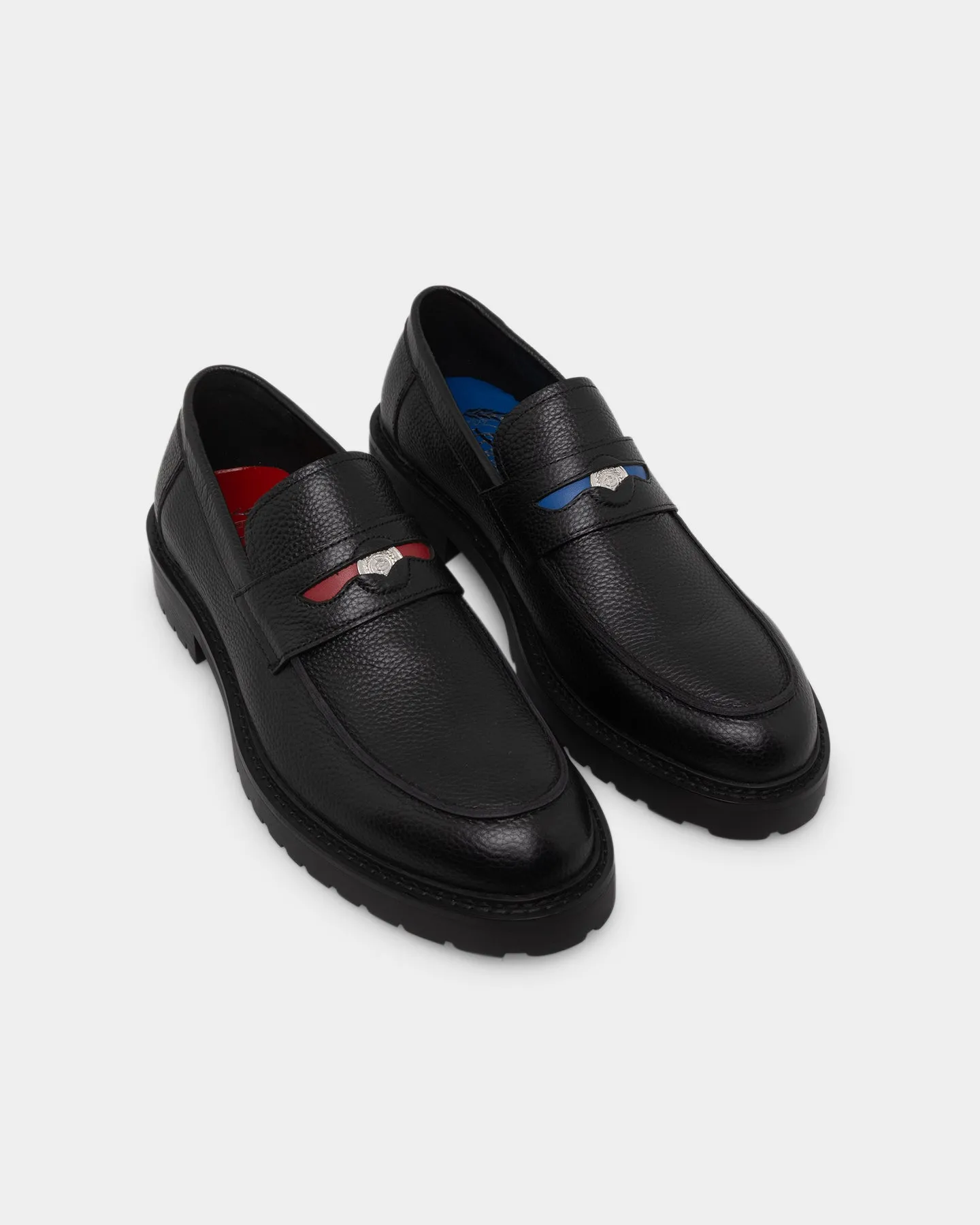 Busy Path Carre Decade Penny Loafer Black/Red/Blue