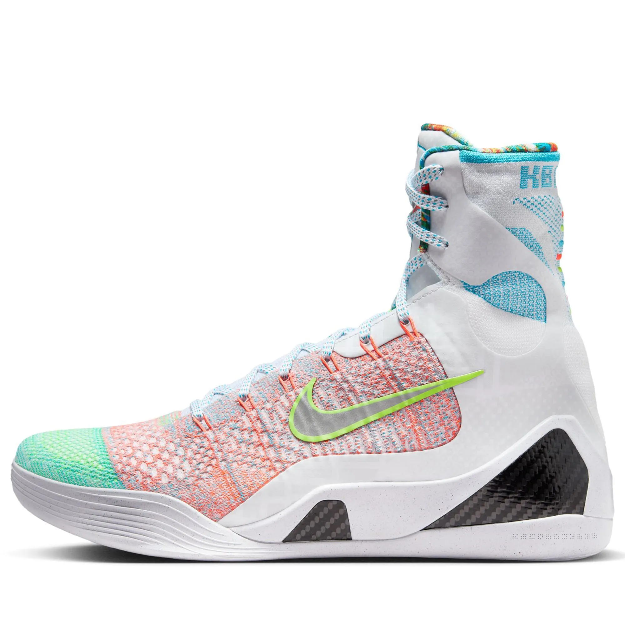 Adaptive Technology Ankle Support Structure Nike Kobe IX Elite High Protro 'What The' - White/Reflective Silver