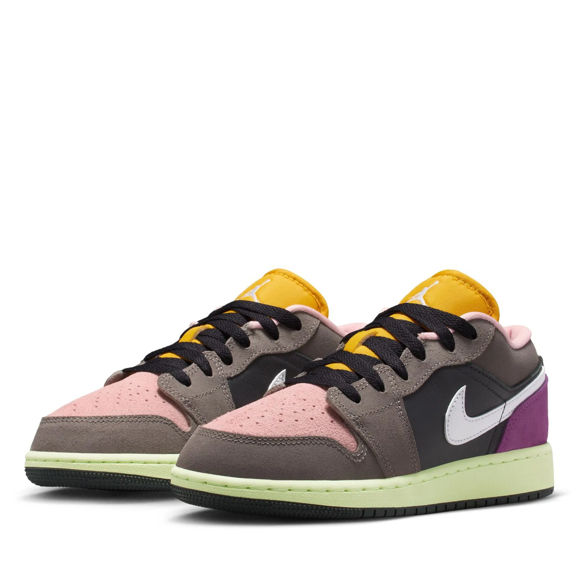 Signature grip Air Jordan 1 Low SE (GS) - Oil Grey/White