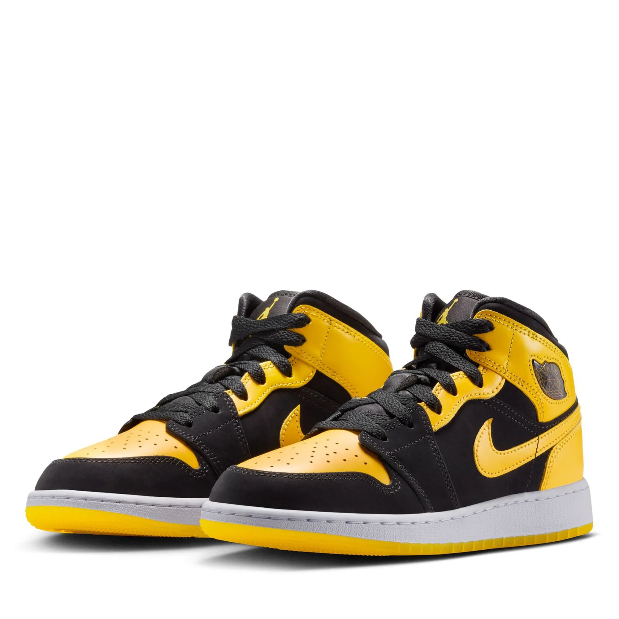 Air Jordan 1 Mid SE (GS) - Black/Varsity Maize Compact Comfort Comfortable Straps