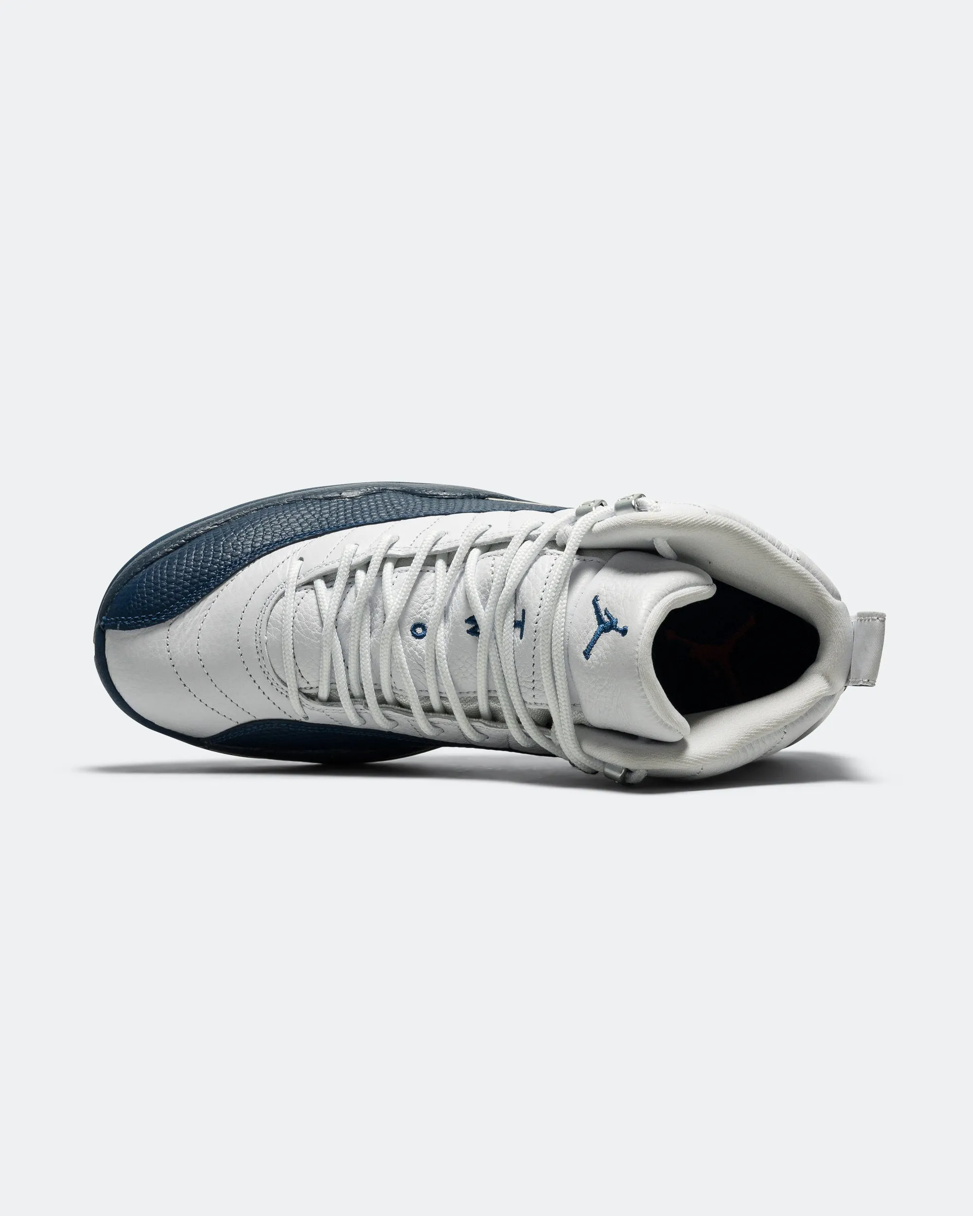 Wide toe box Full Motion Air Jordan 12 Retro - White/French Blue-Metallic Silver