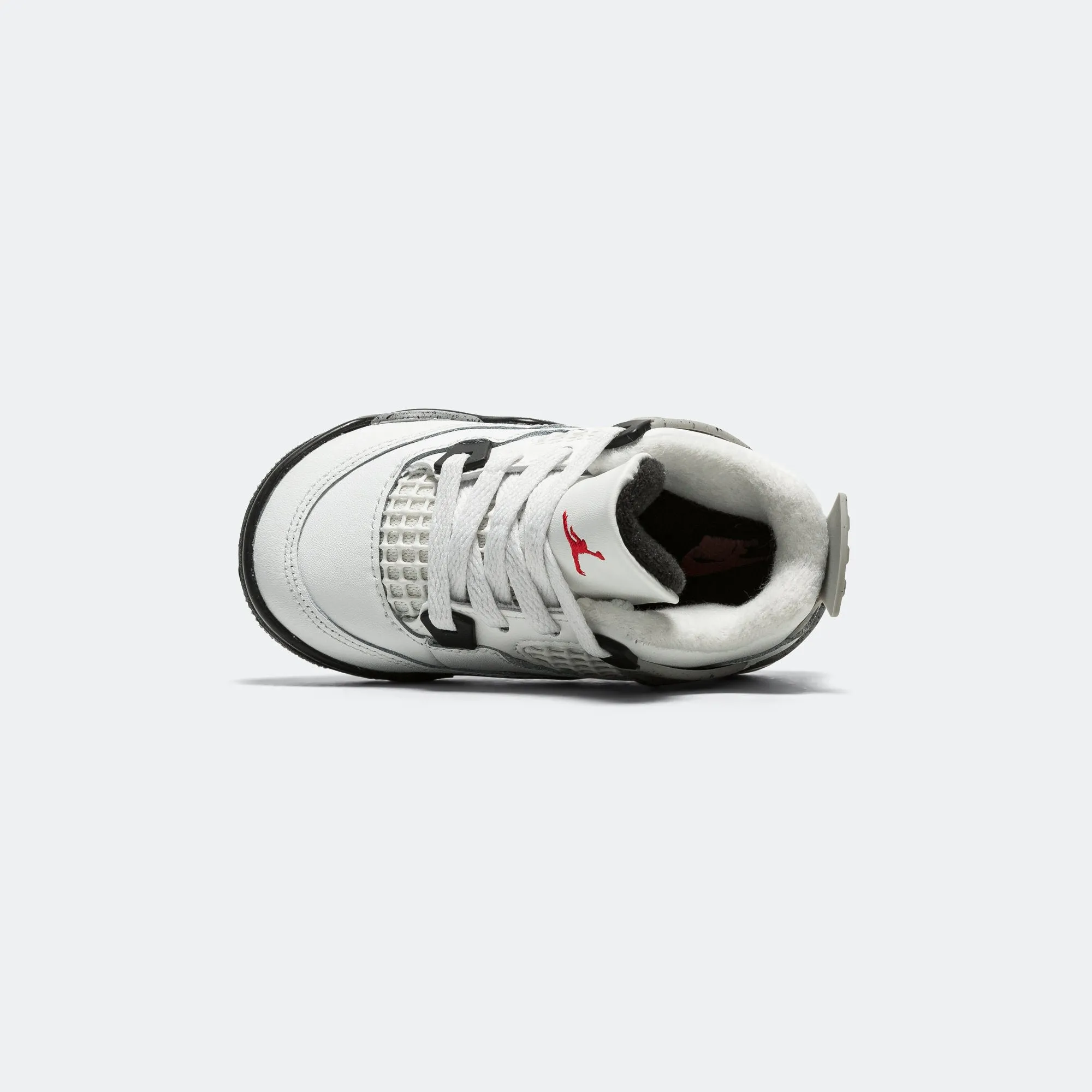 Air Jordan 4 Retro (TD) - Summit White/Fire Red-Tech Grey-Black Body Support Flexible Rubber Sole