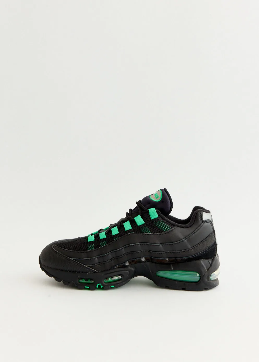 Air Max 95 OG 'Black Green Shock' Sneakers perforations Indoor