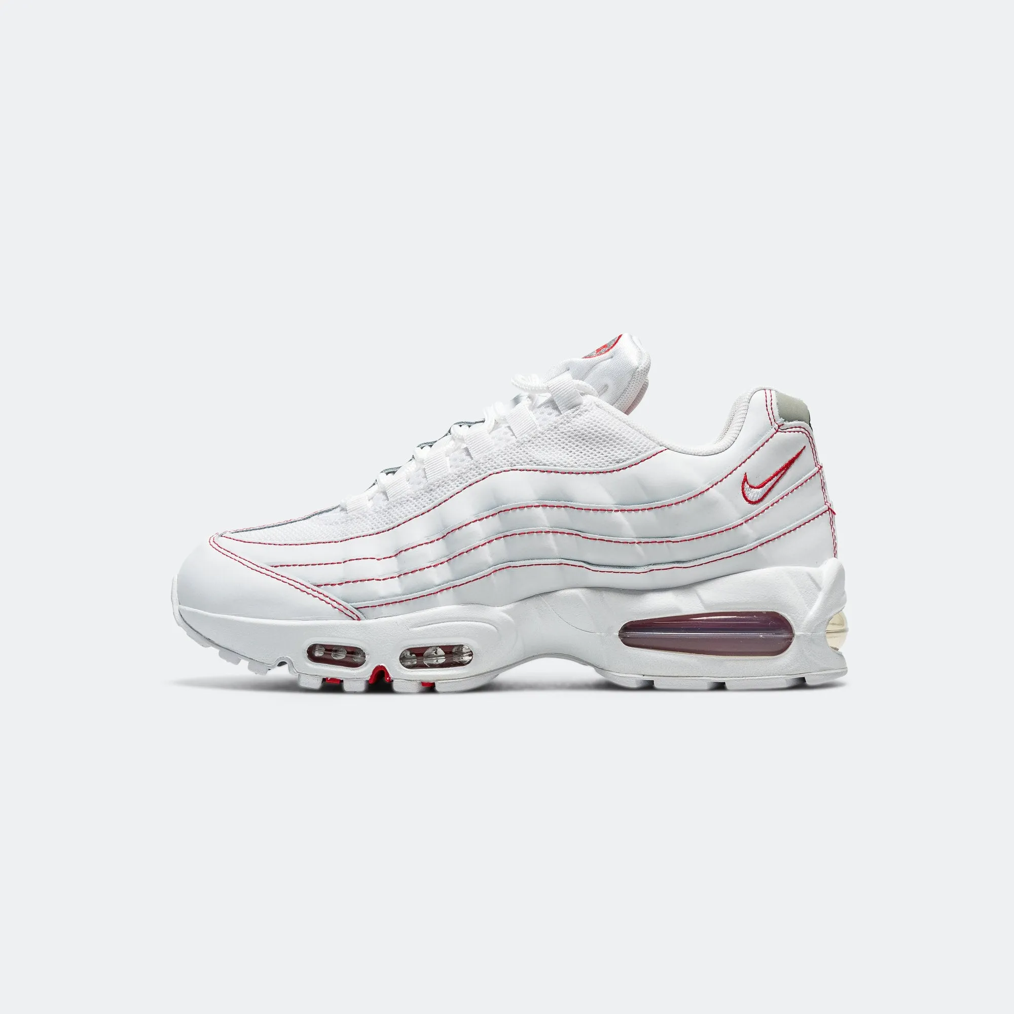 Pace Maker Low Top Air Max 95 OG - White/University Red-Wolf Grey