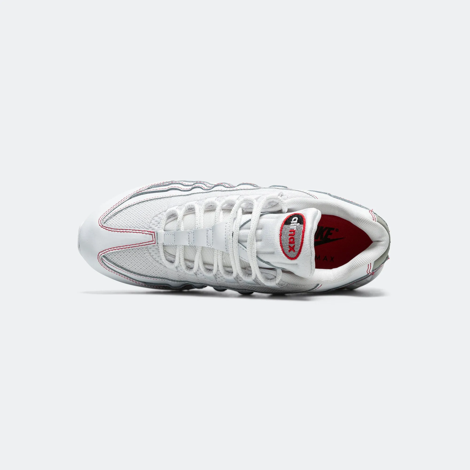 Air Max 95 OG - White/University Red-Wolf Grey Breathable Knit Upper