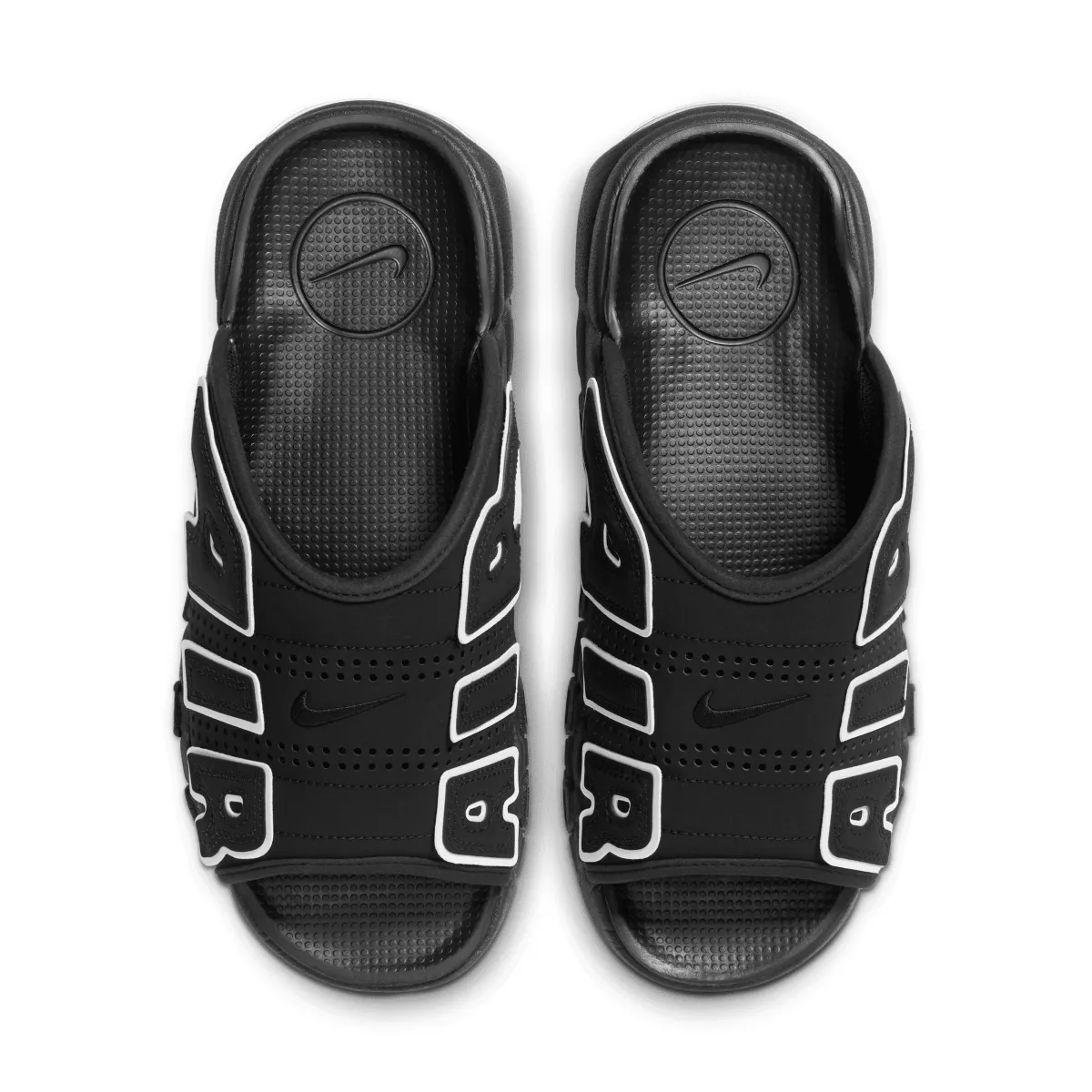 Air More Uptempo Slide 'Black' Elastic laces