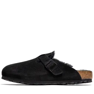 Sleek Footwear Walking-Friendly Shoes Birkenstock Boston Shearling Suede - Black