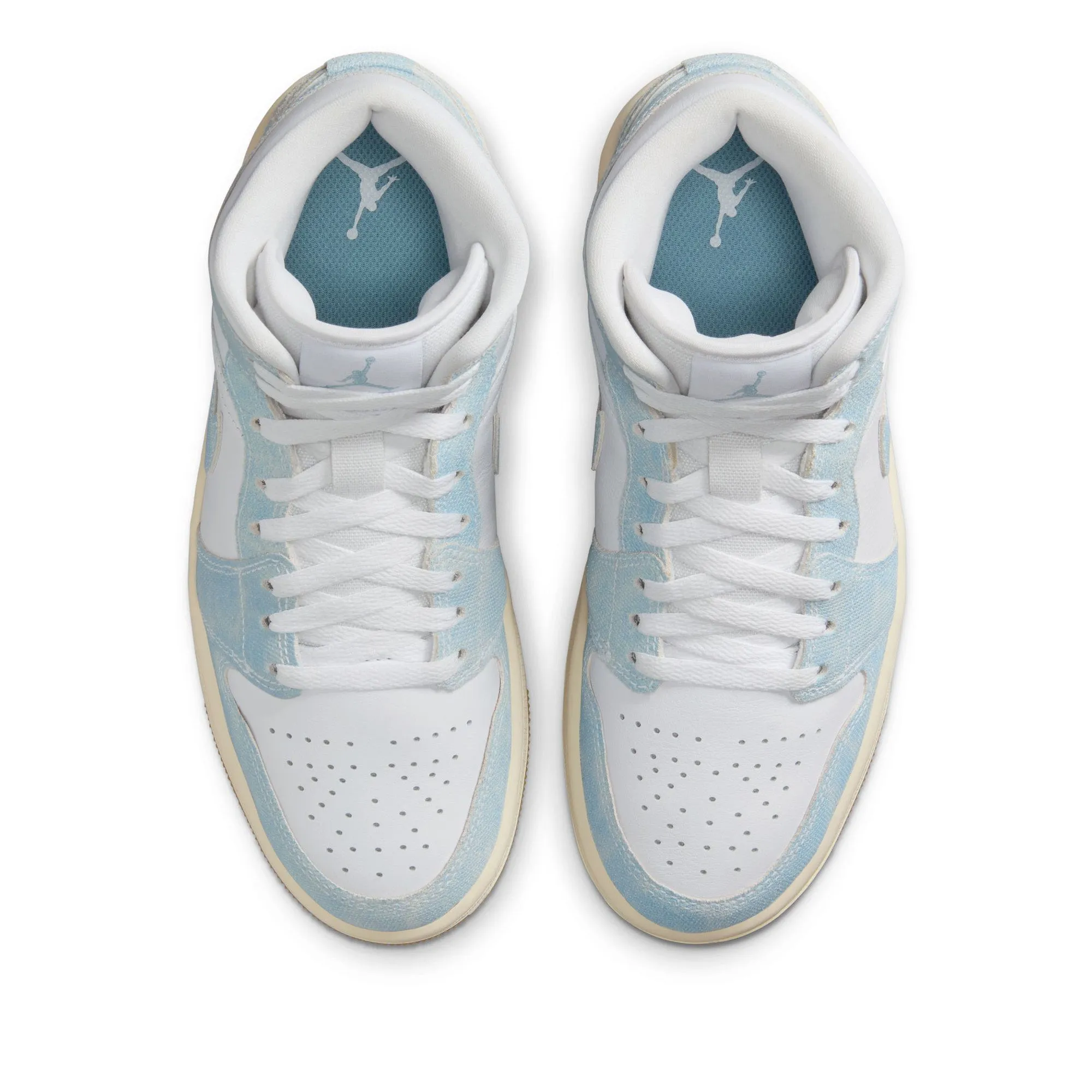 Women's Air Jordan 1 Mid SE - White/Worn Blue Chill Outfit