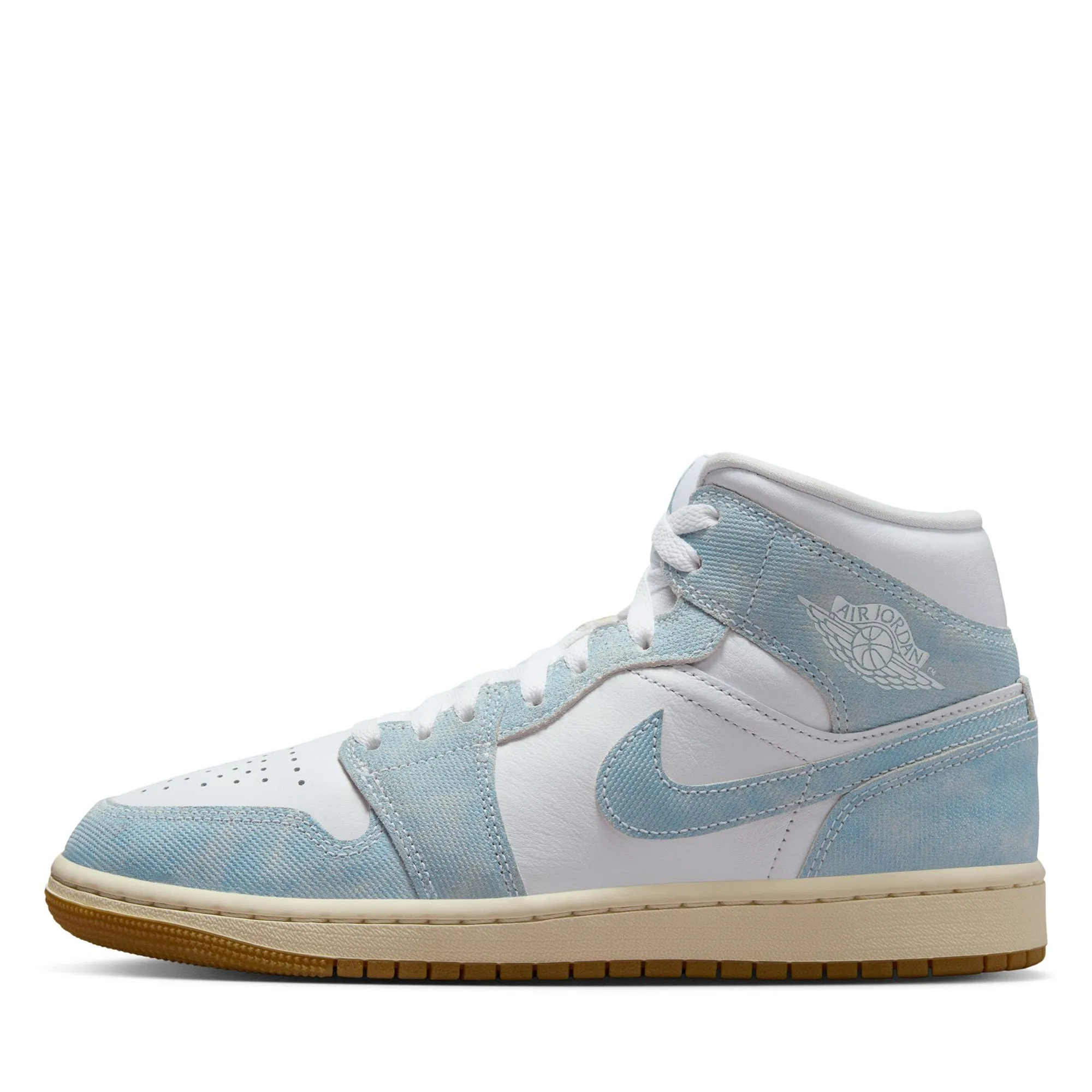 Women's Air Jordan 1 Mid SE - White/Worn Blue Core Comfort