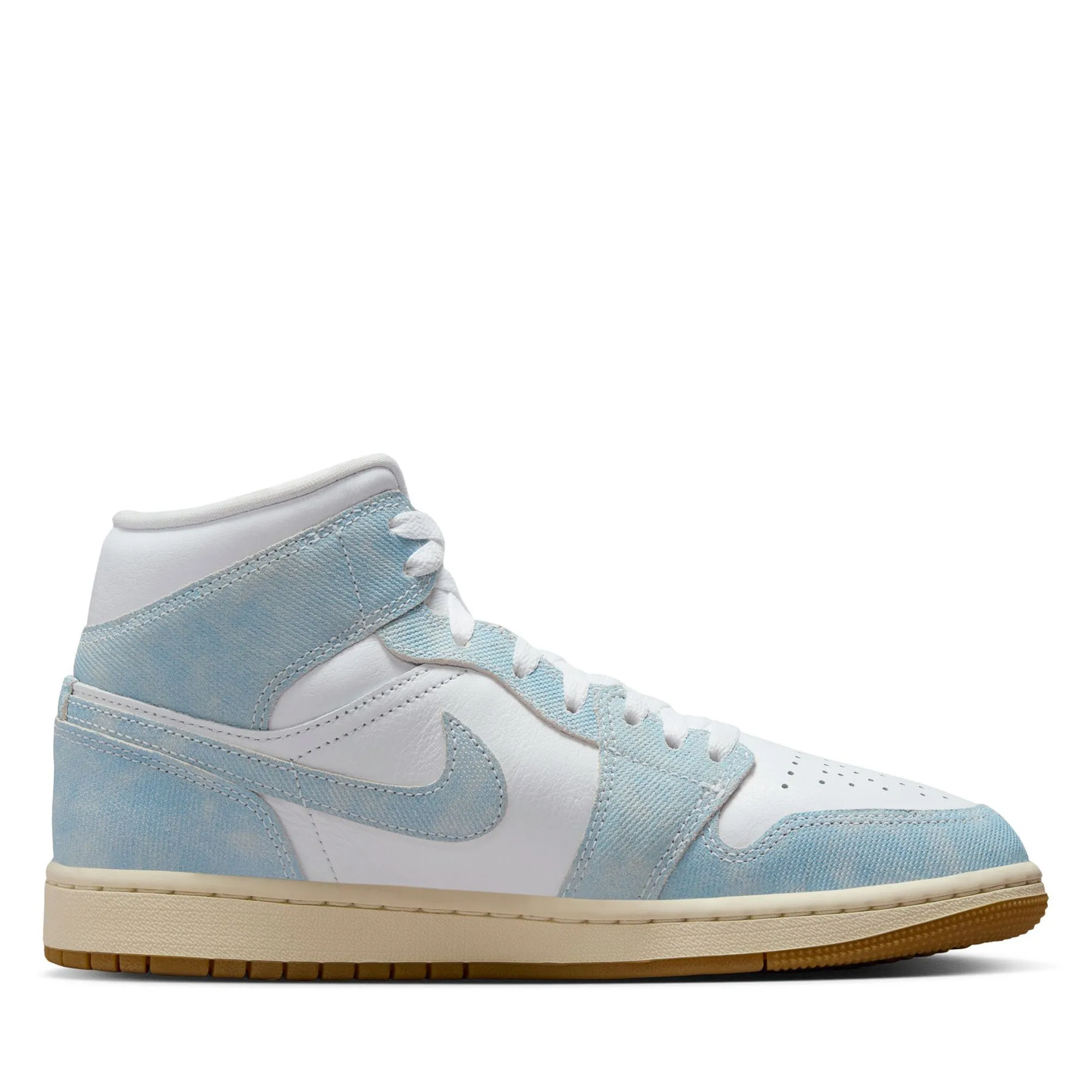 Women's Air Jordan 1 Mid SE - White/Worn Blue Fast Movement